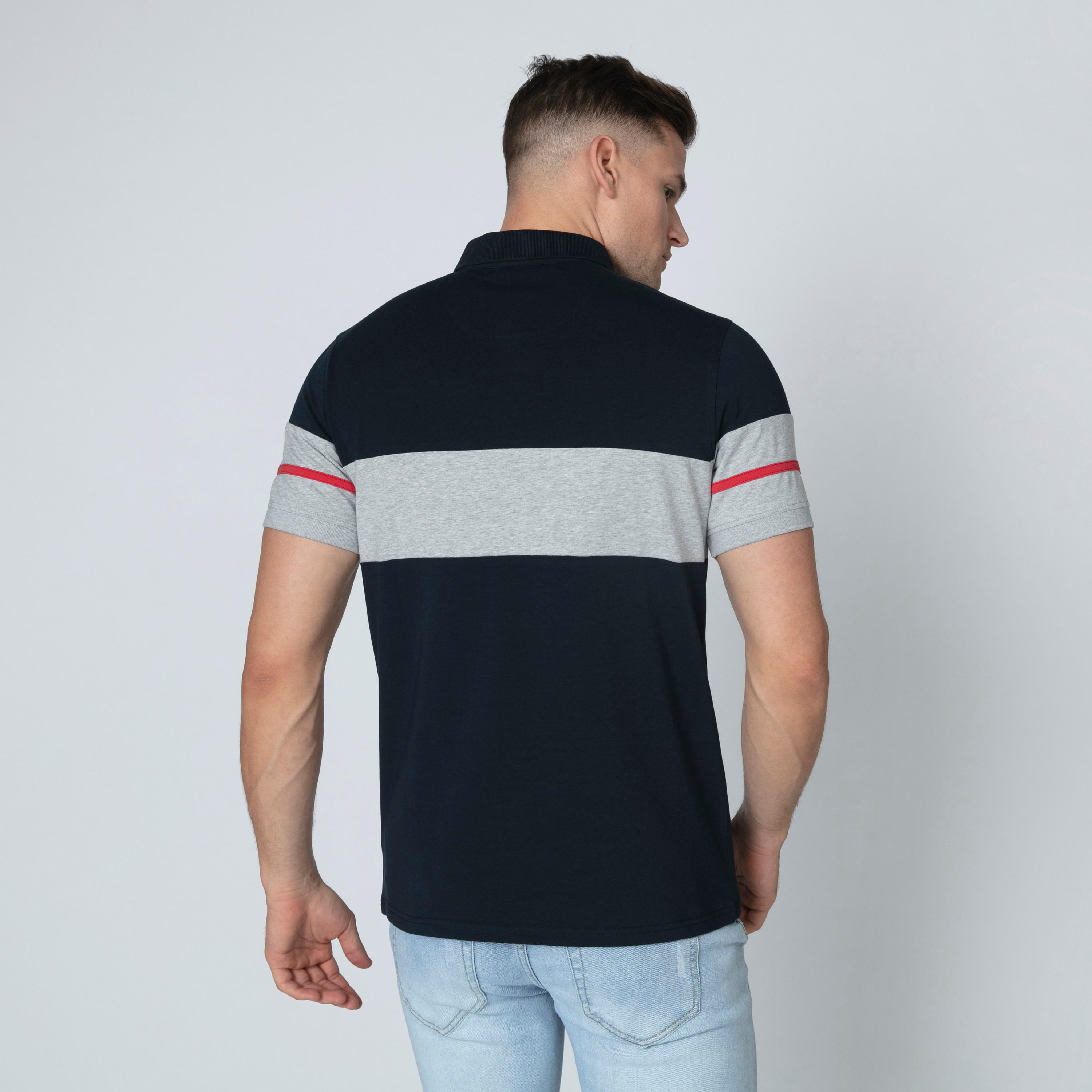 Iconic Striped T-shirt with Polo Neck and Short Sleeves-men-clothing-tshirtsandpolos-polos-image-2