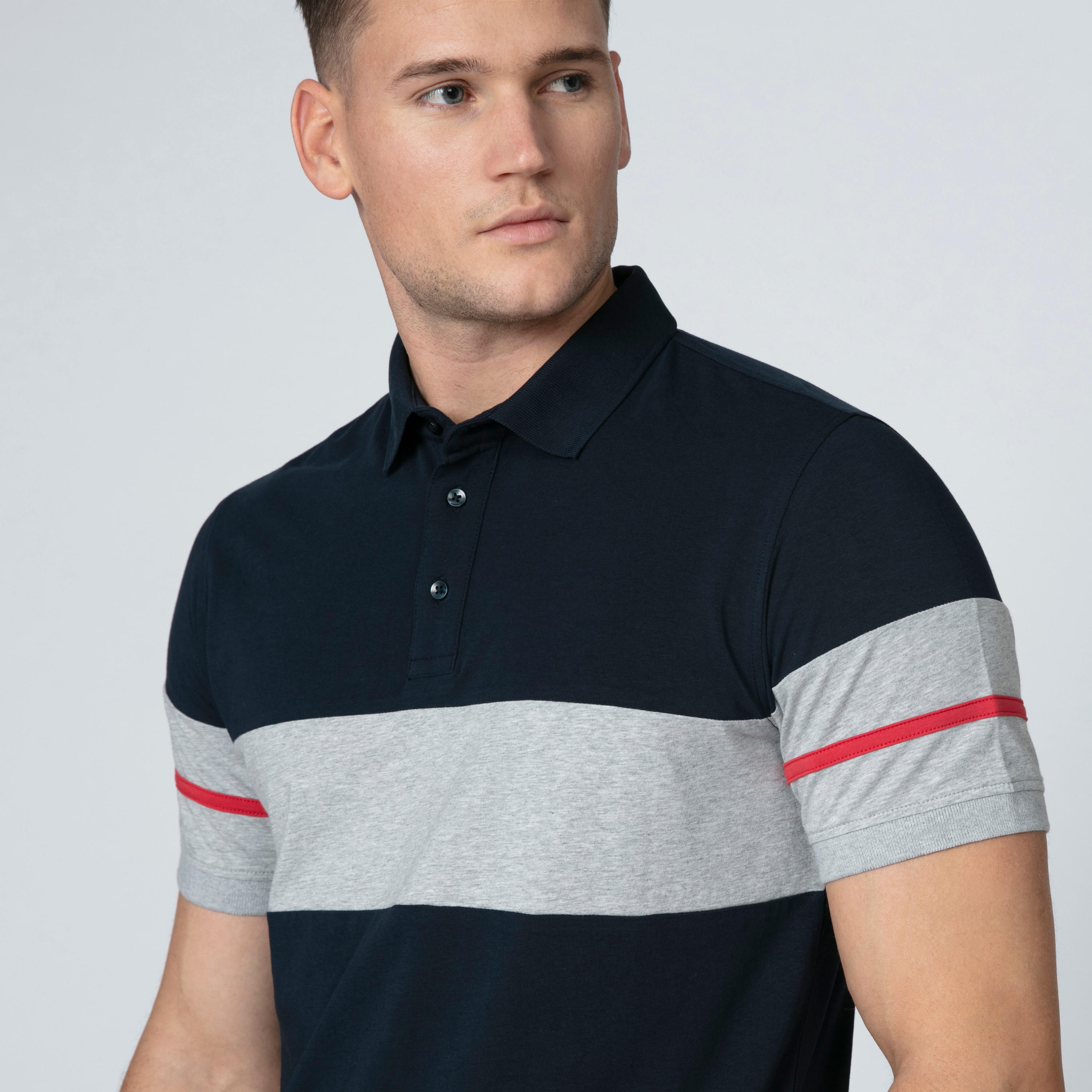 Iconic Striped T-shirt with Polo Neck and Short Sleeves-men-clothing-tshirtsandpolos-polos-image-4
