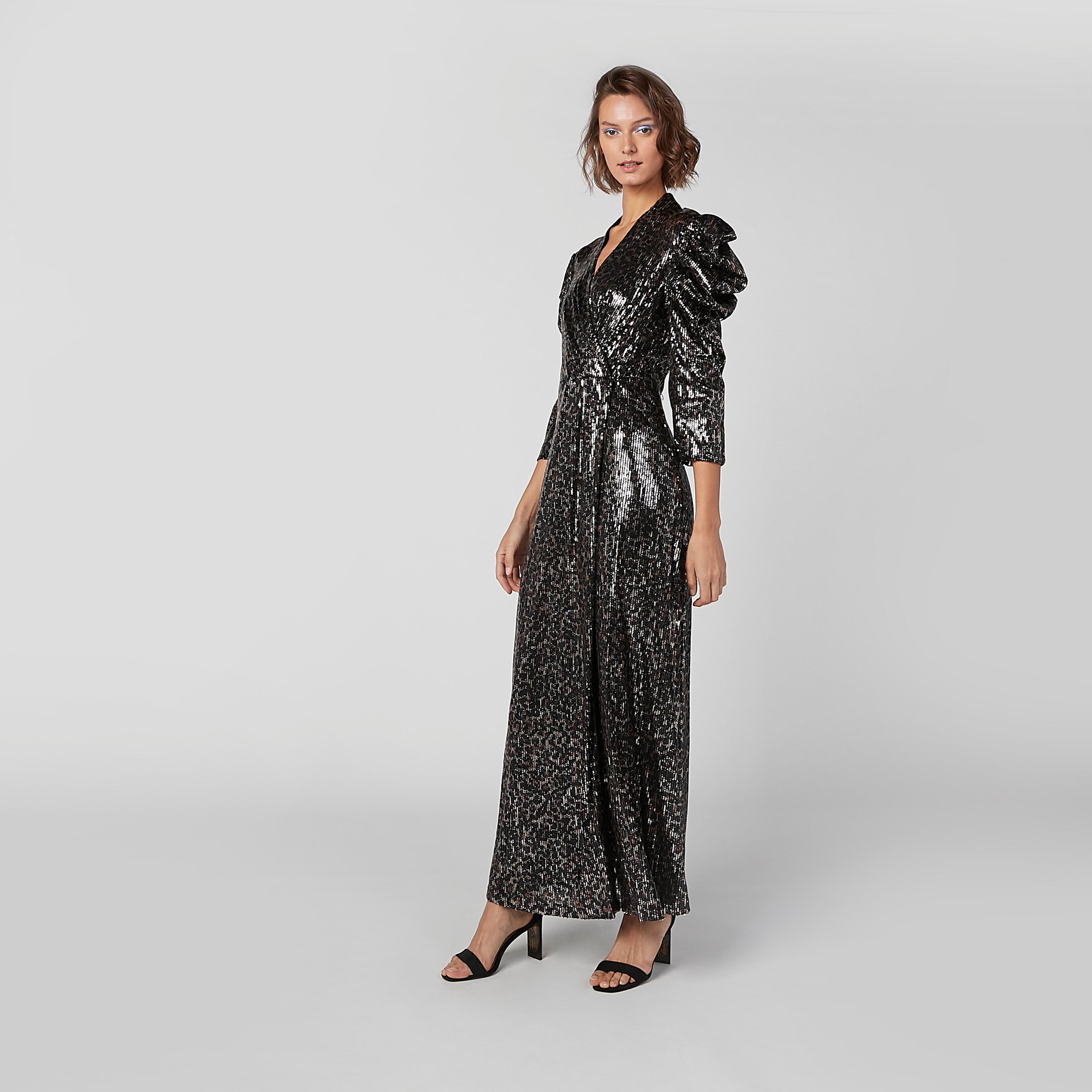 فستان بارز الملمس بأكمام 3/4 وفتحة جانبية من آيكونيك-women-clothing-dresses-image-5