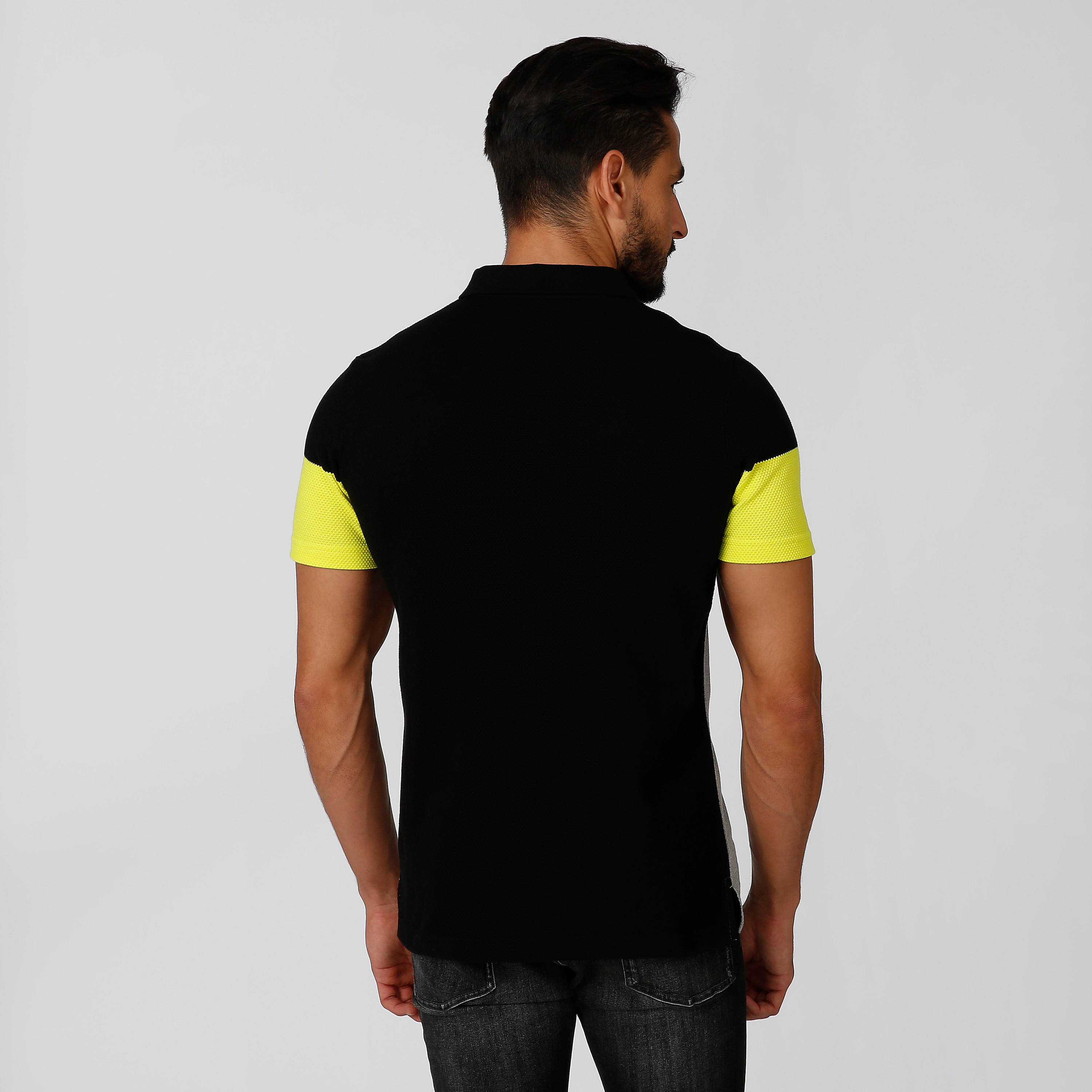 تيشيرت بولو سليم بنمط كتل الألوان بأكمام قصيرة من آيكونيك-men-clothing-tshirtsandpolos-polos-image-3