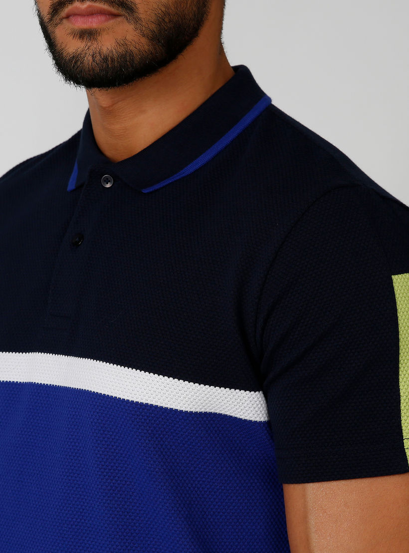 تيشيرت بولو سليم بنمط كتل الألوان بأكمام قصيرة من آيكونيك-men-clothing-tshirtsandpolos-polos-image-4