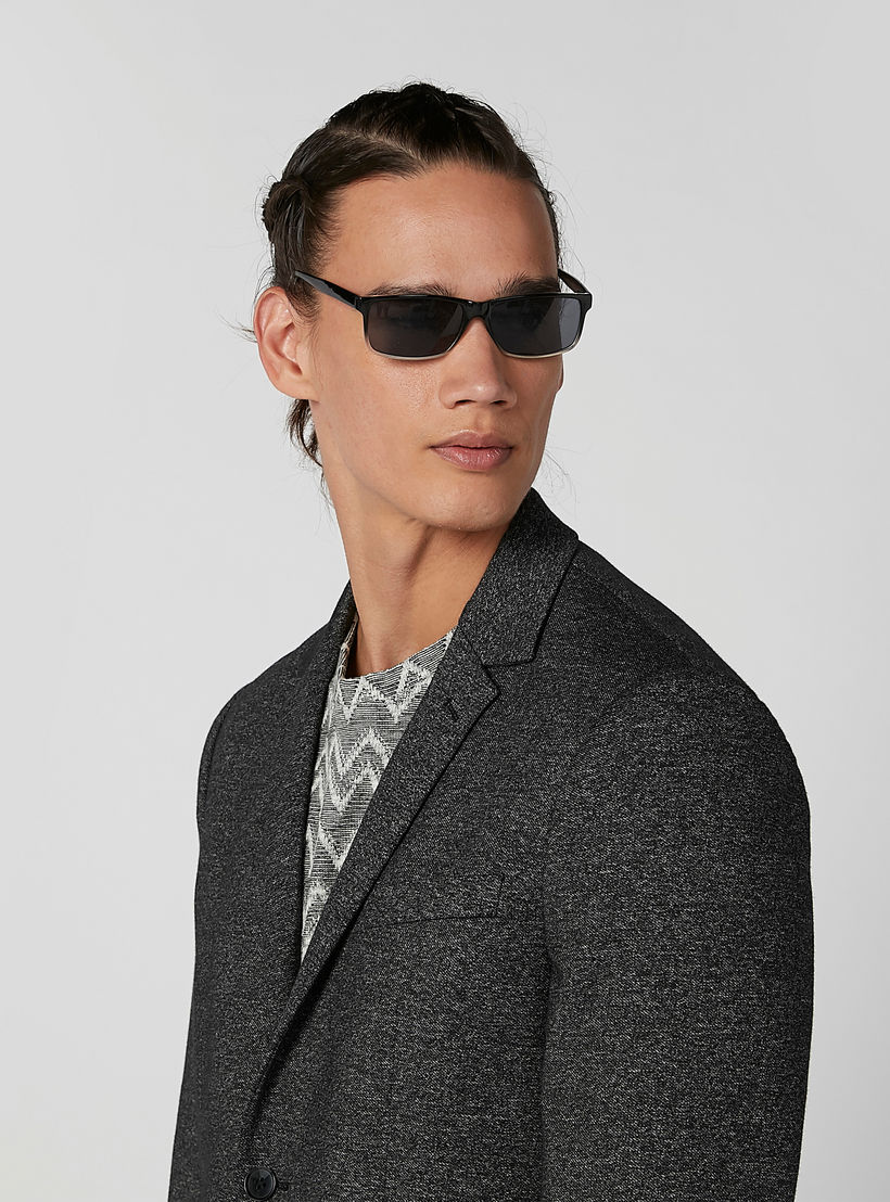 بليزر سليم بارز الملمس بياقة طويلة وأكمام طويلة من آيكونيك-men-winterwear-jacketsandblazers-image-3
