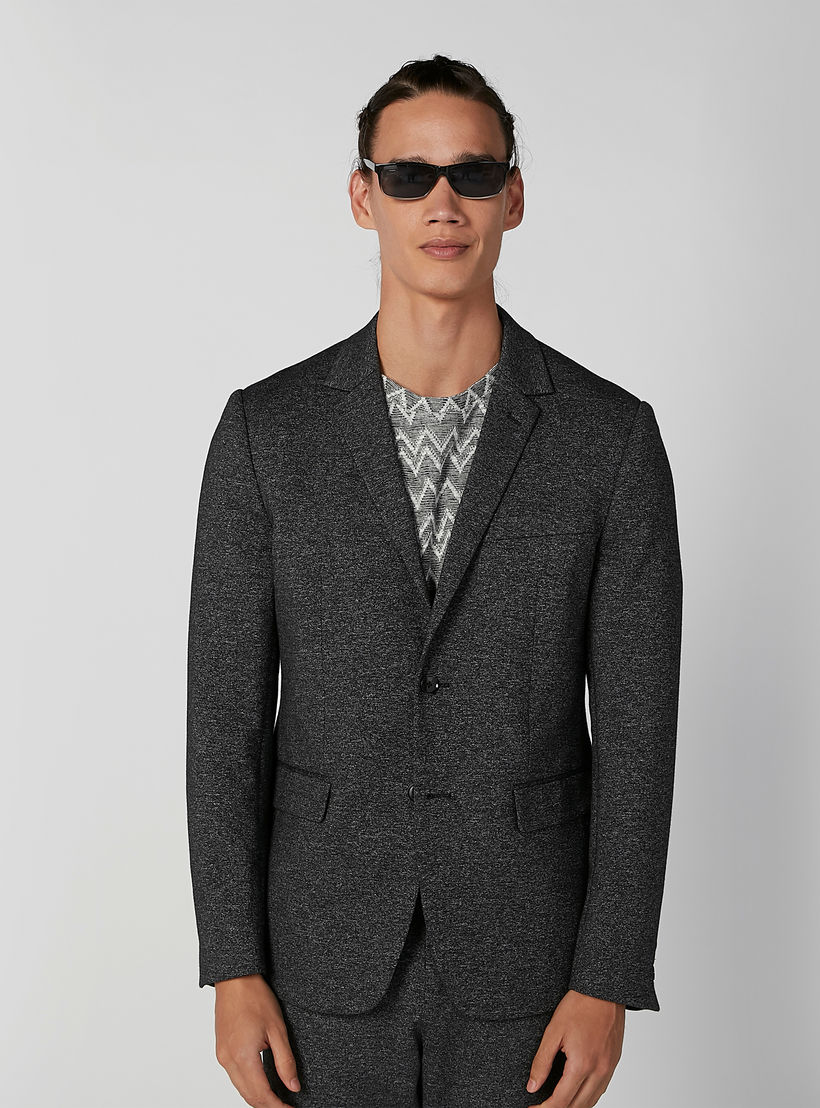 بليزر سليم بارز الملمس بياقة طويلة وأكمام طويلة من آيكونيك-men-winterwear-jacketsandblazers-image-5