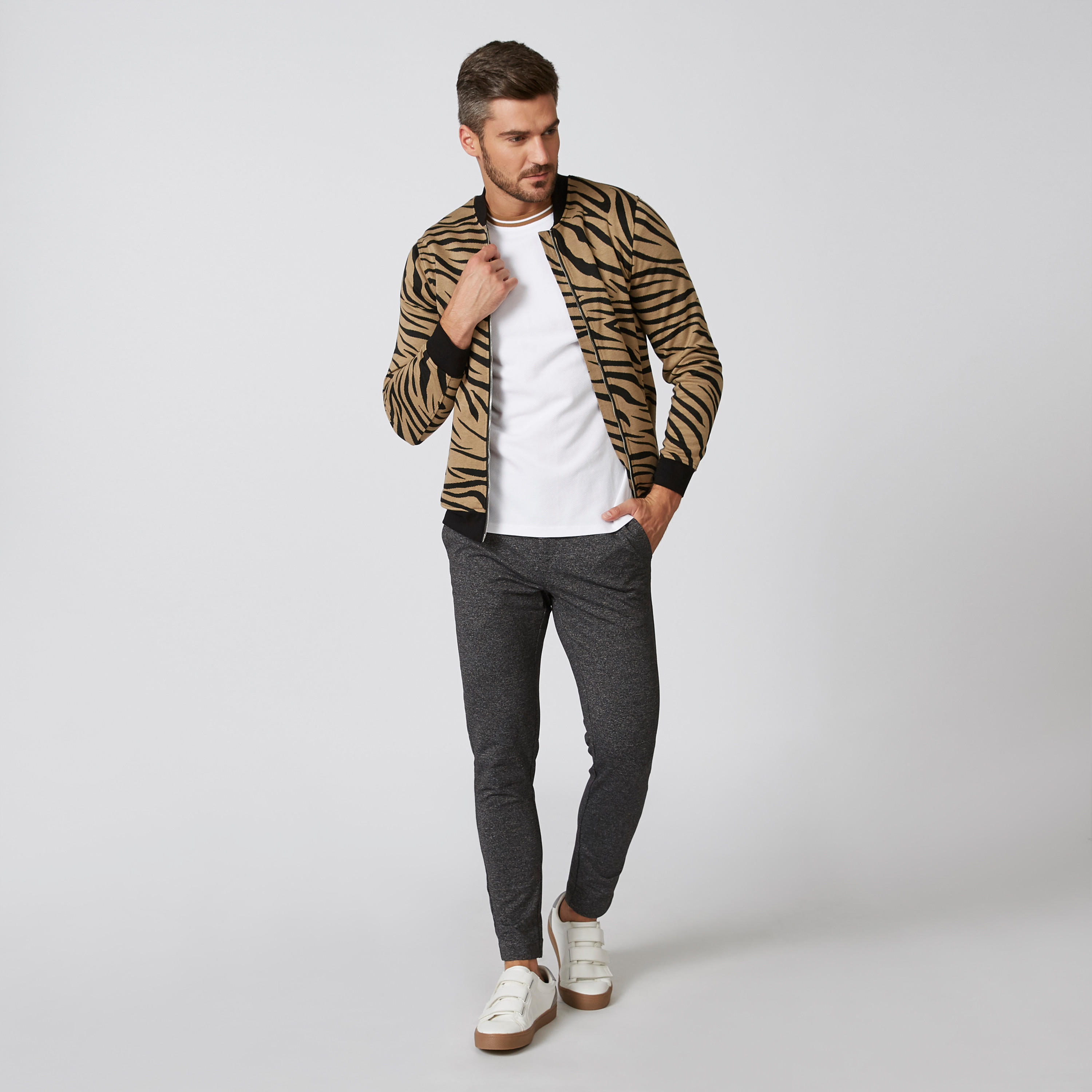 Iconic Slim Fit Textured Mid Waist Trousers with Pocket Detail-men-clothing-bottoms-trousersandchinos-trousers-image-2