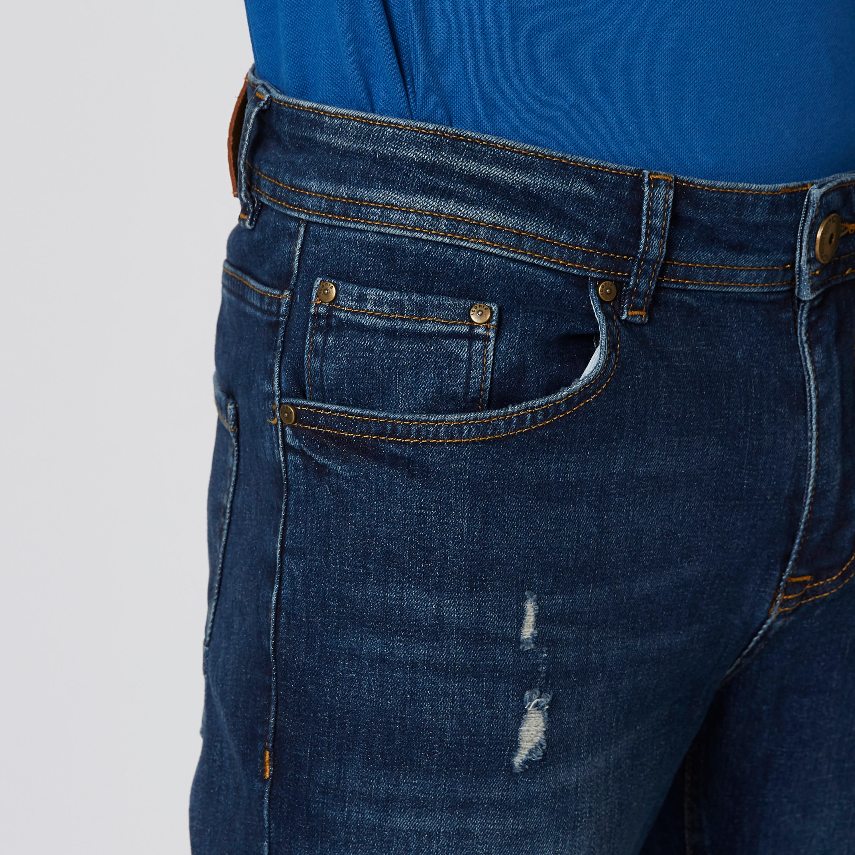بنطلون جينز ممزّق بقصّة سليم وخصر متوسط الارتفاع وجيوب من آيكونيك-men-clothing-bottoms-jeans-image-5