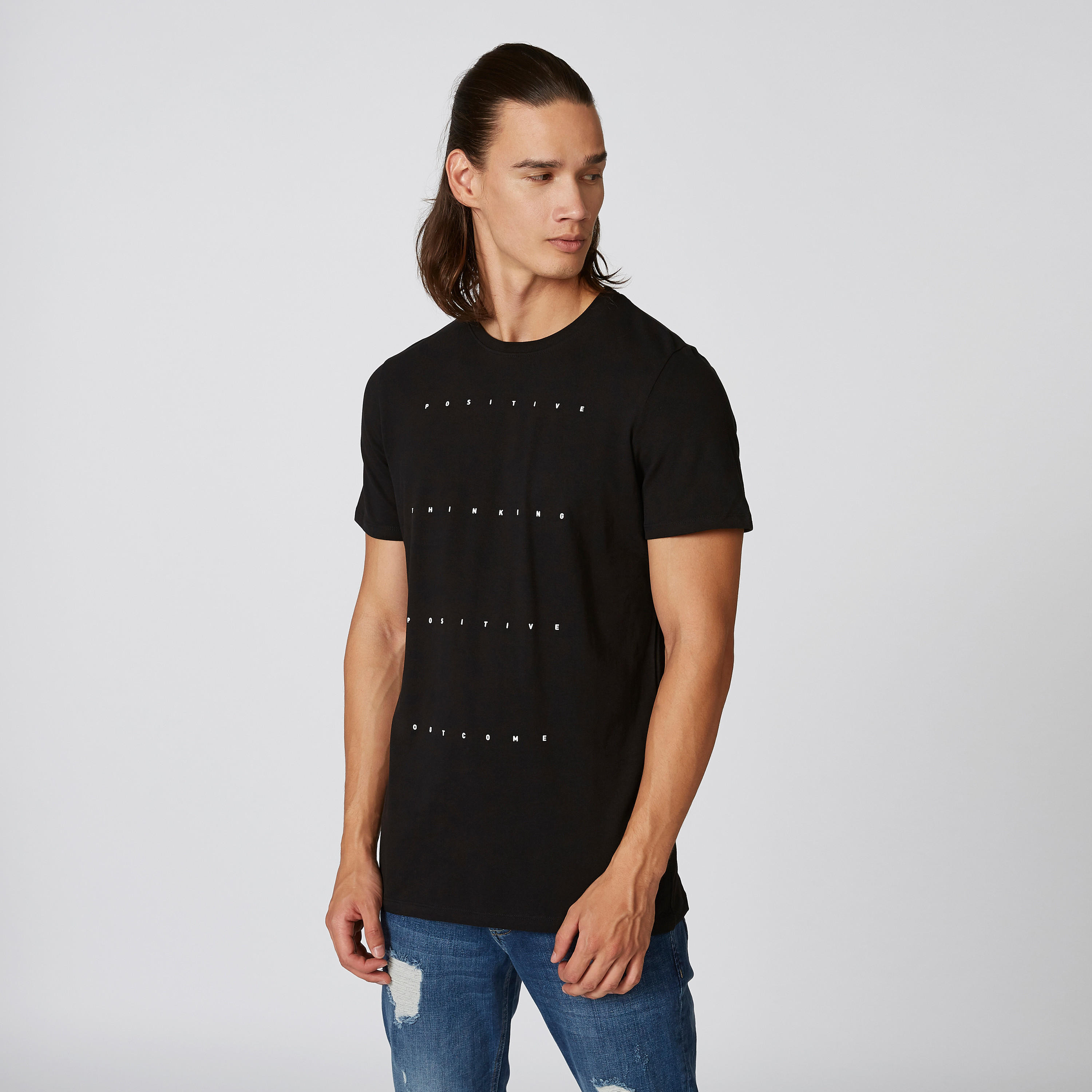 تيشيرت بقصّة سليم وياقة مستديرة وأكمام قصيرة وطبعات من آيكونيك-men-clothing-tshirtsandpolos-tshirts-image-1