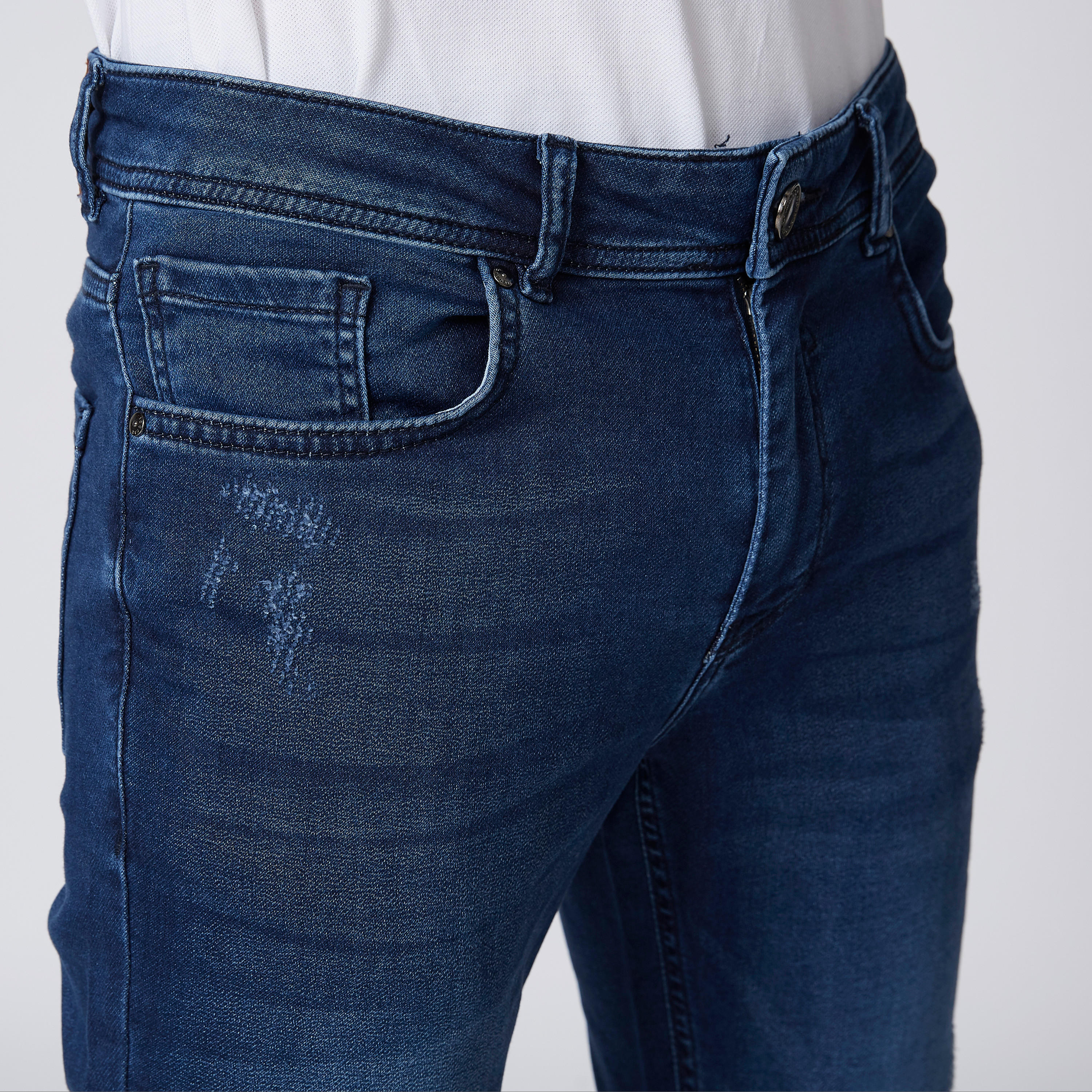 بنطلون جينز ممزّق بقصّة سليم وخصر متوسط الارتفاع وجيوب من آيكونيك-men-clothing-bottoms-jeans-image-1