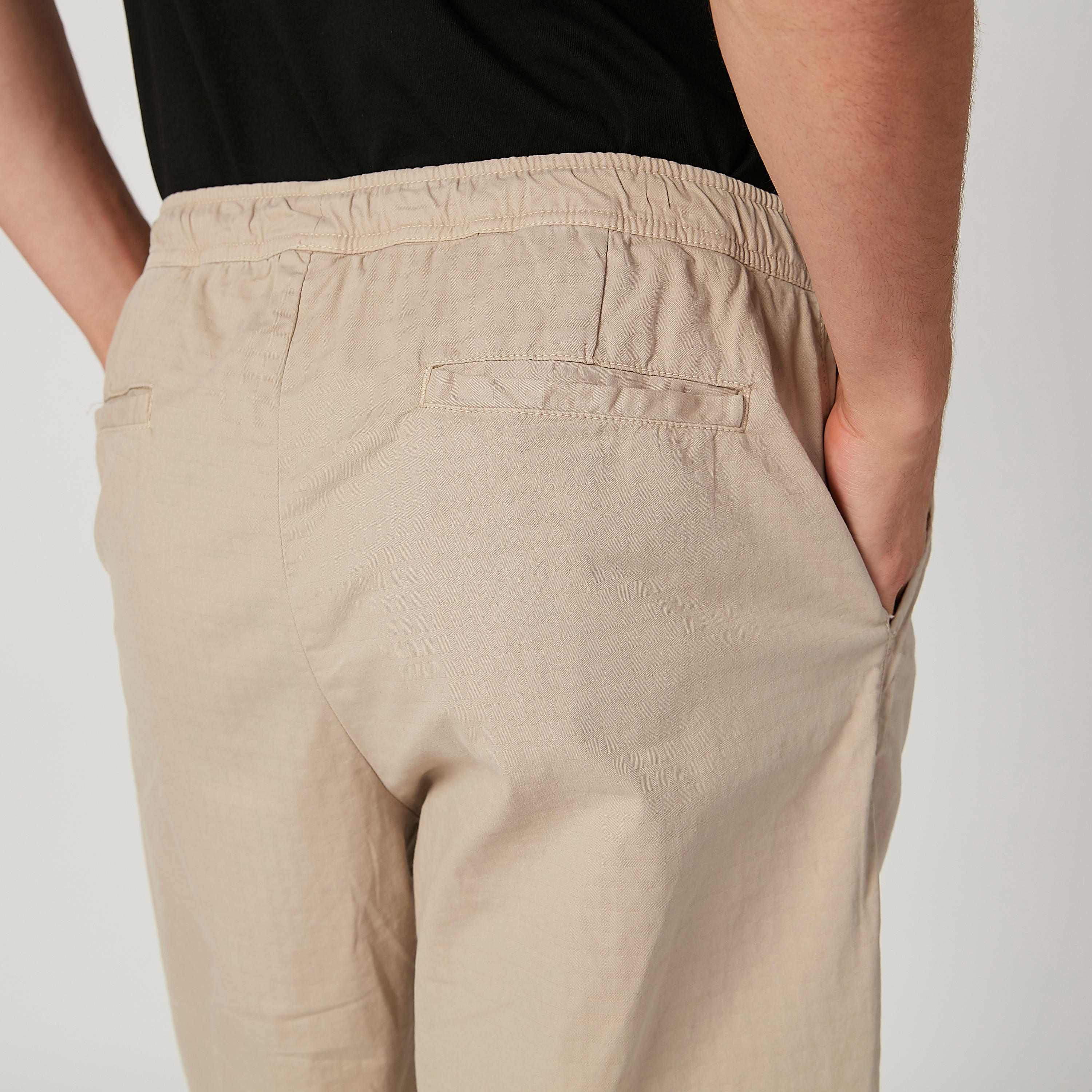 شورت سليم سادة بخصر مطّاطي متوسط الارتفاع من آيكونيك-men-clothing-bottoms-shorts-image-3