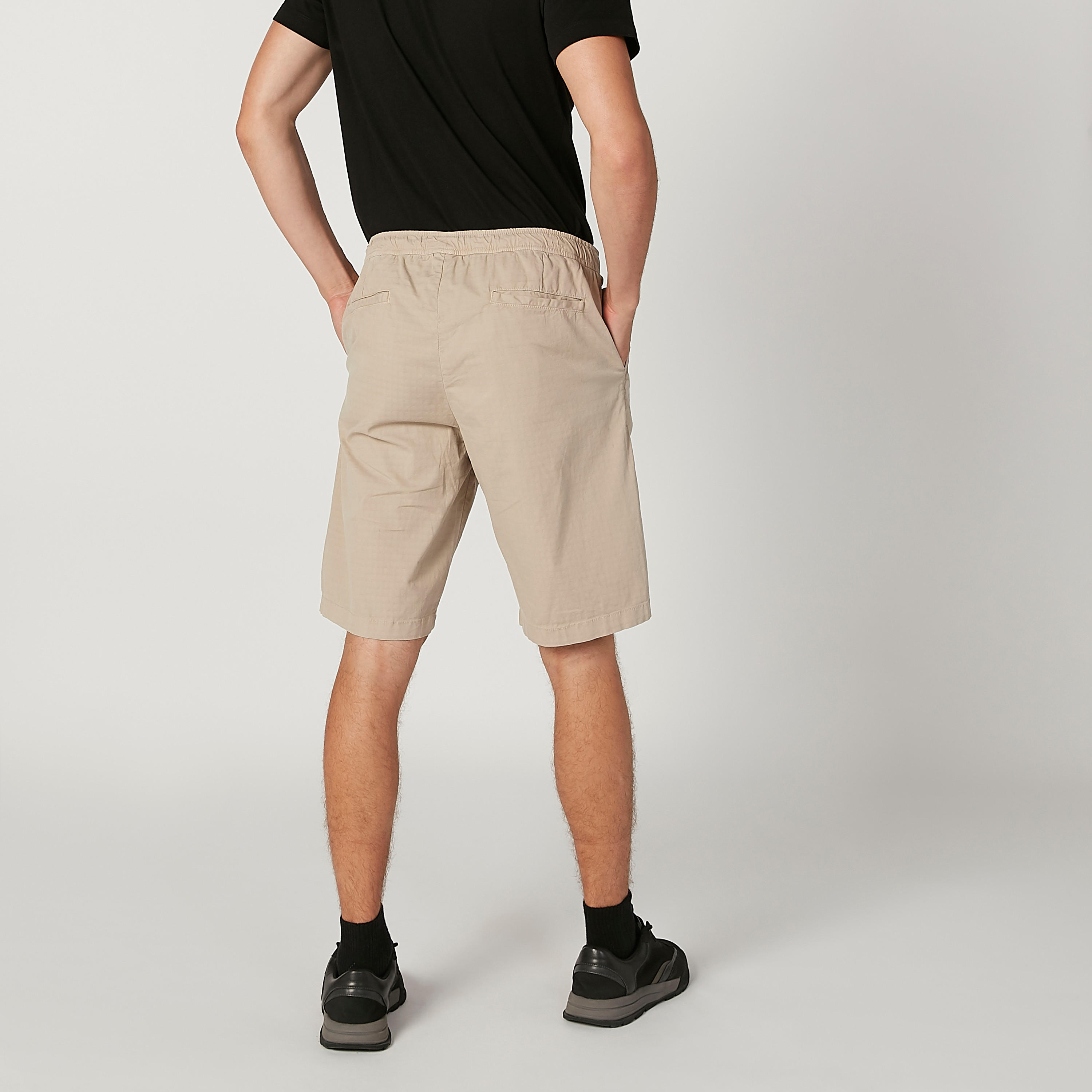 شورت سليم سادة بخصر مطّاطي متوسط الارتفاع من آيكونيك-men-clothing-bottoms-shorts-image-4