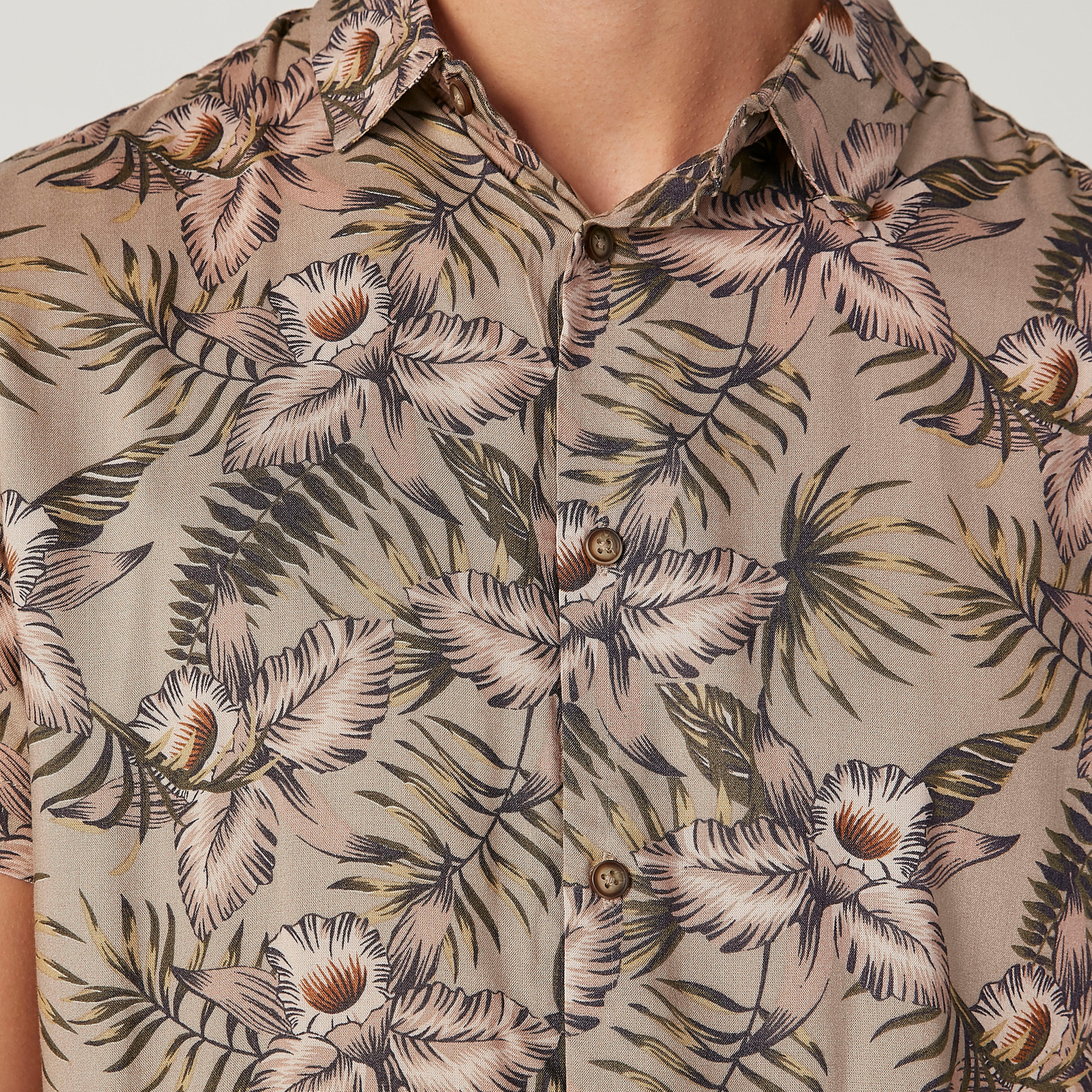 قميص سليم بأكمام قصيرة وطبعات زهرية من آيكونيك-men-clothing-shirts-image-3