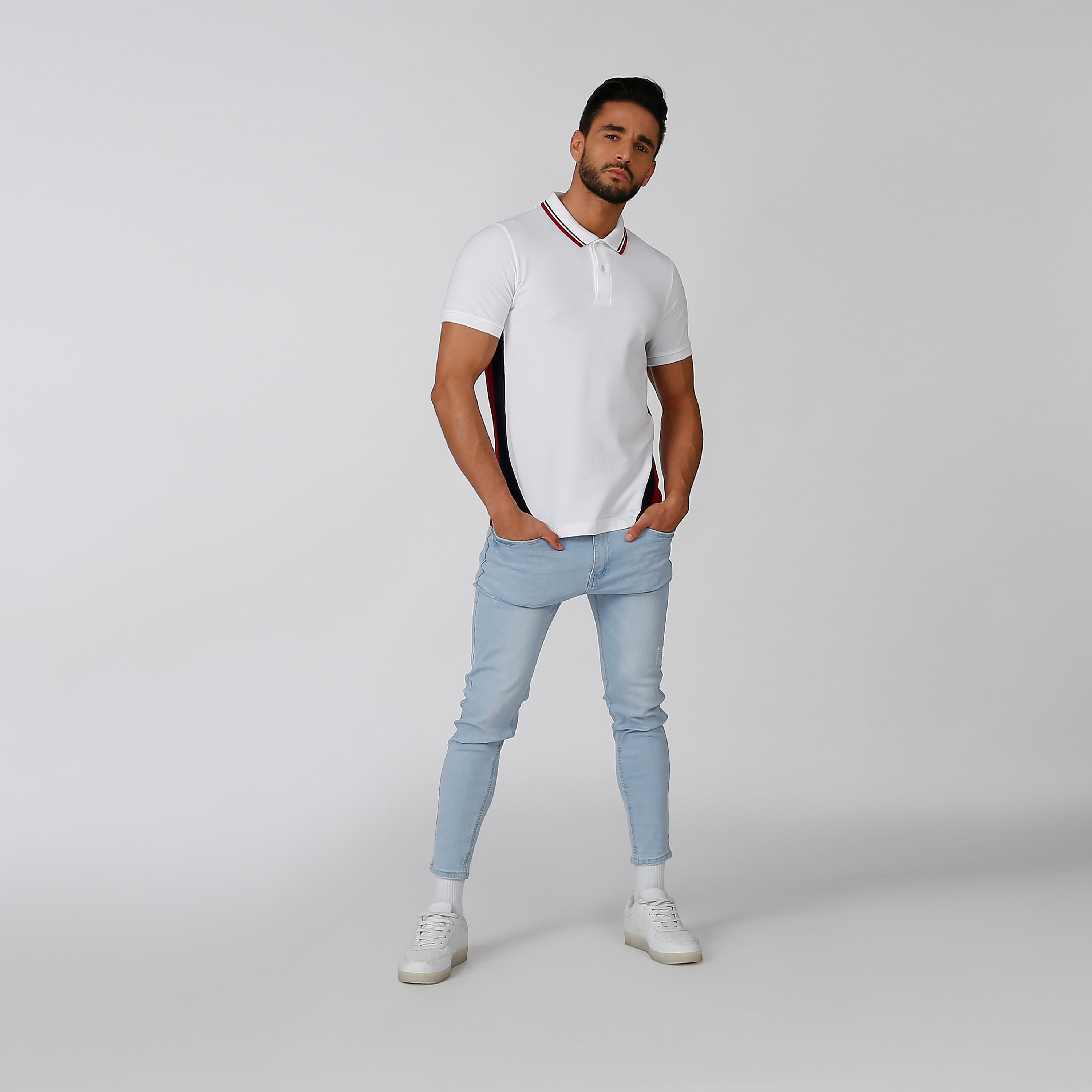Iconic Slim Fit Polo T-shirt with Short Sleeves-men-clothing-tshirtsandpolos-polos-image-2