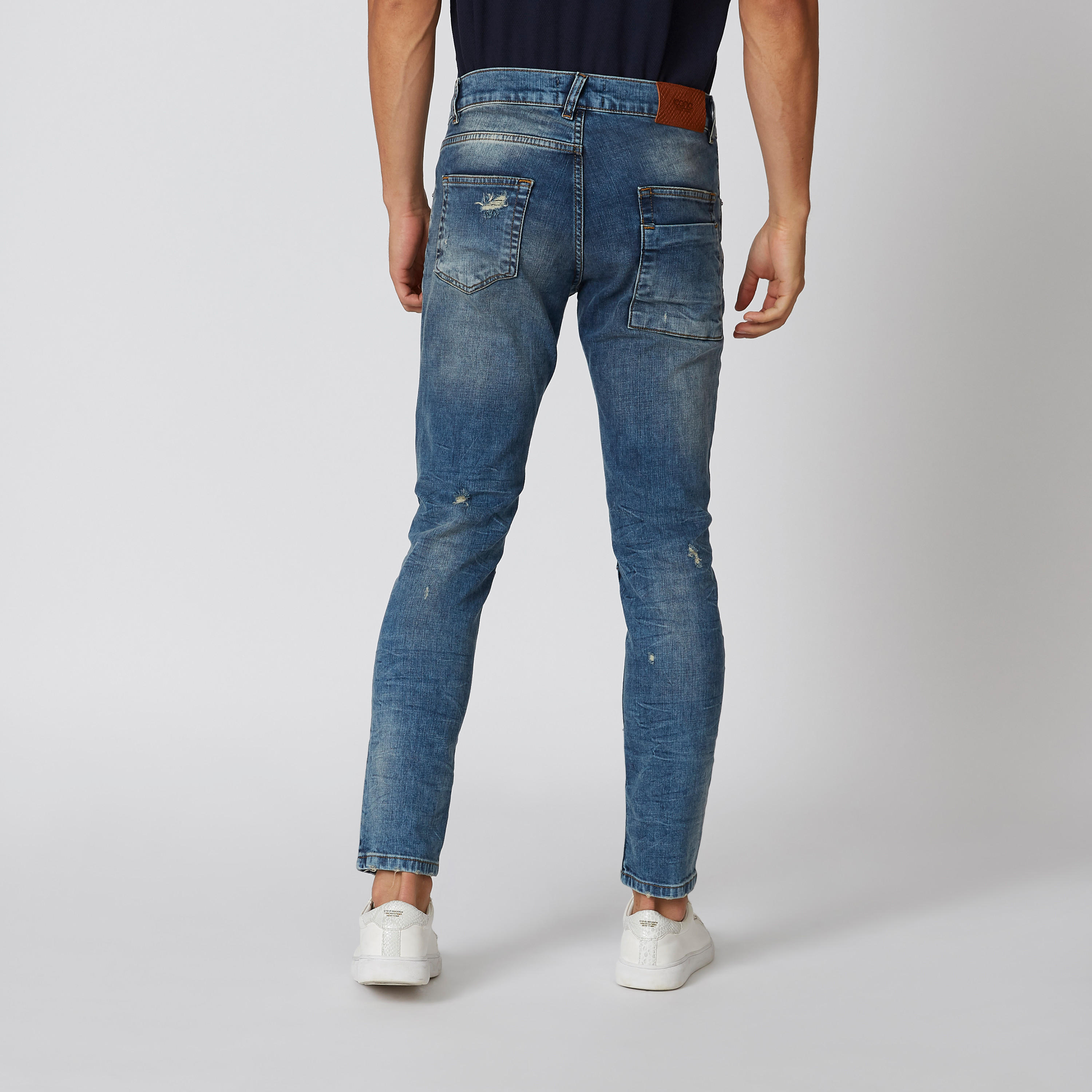 بنطلون جينز ممزّق بقصّة سليم وخصر متوسط الارتفاع وجيوب من آيكونيك-men-clothing-bottoms-jeans-image-2