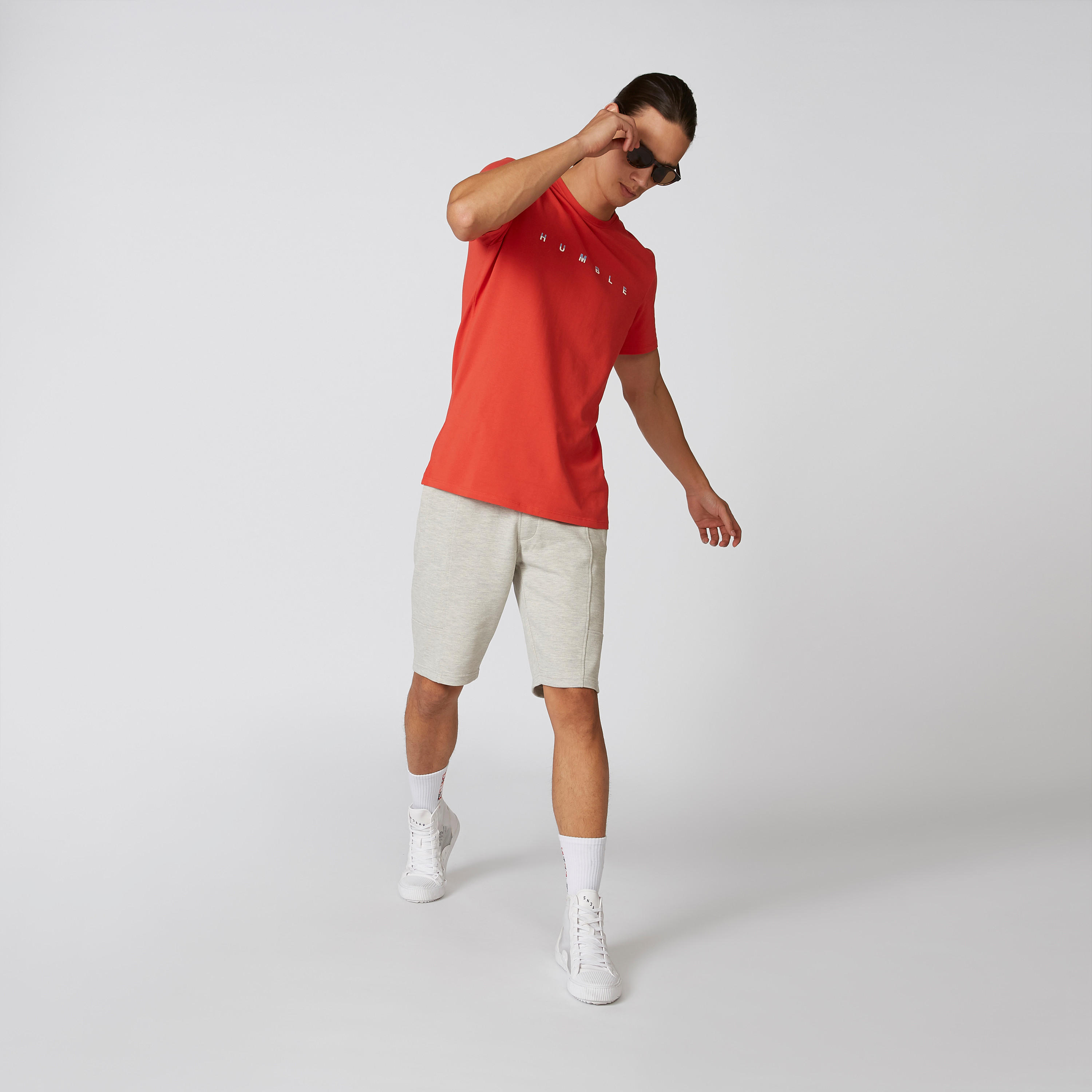 Iconic Slim Fit Textured Shorts with Drawstring Waistband-men-clothing-bottoms-shorts-image-1
