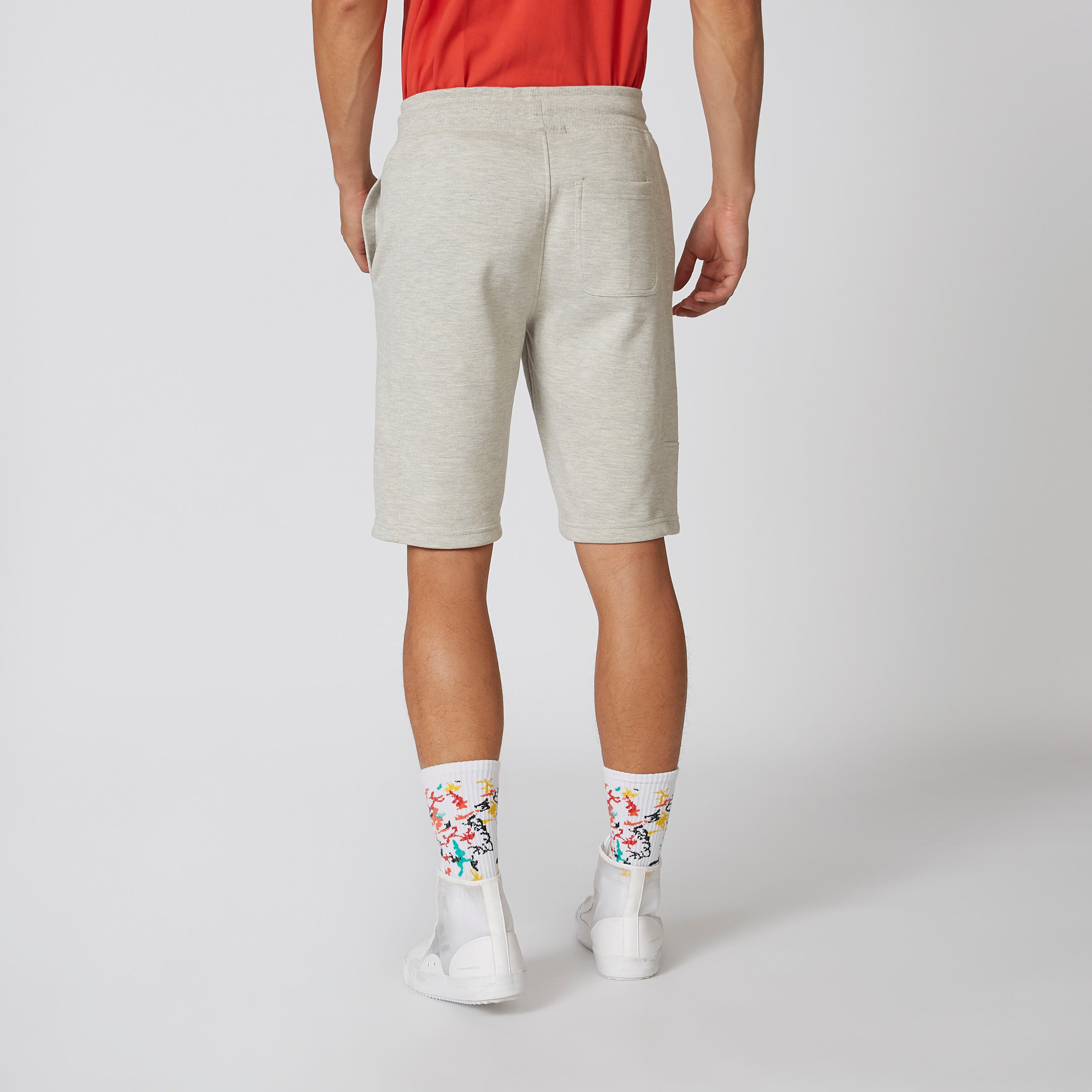 Iconic Slim Fit Textured Shorts with Drawstring Waistband-men-clothing-bottoms-shorts-image-2