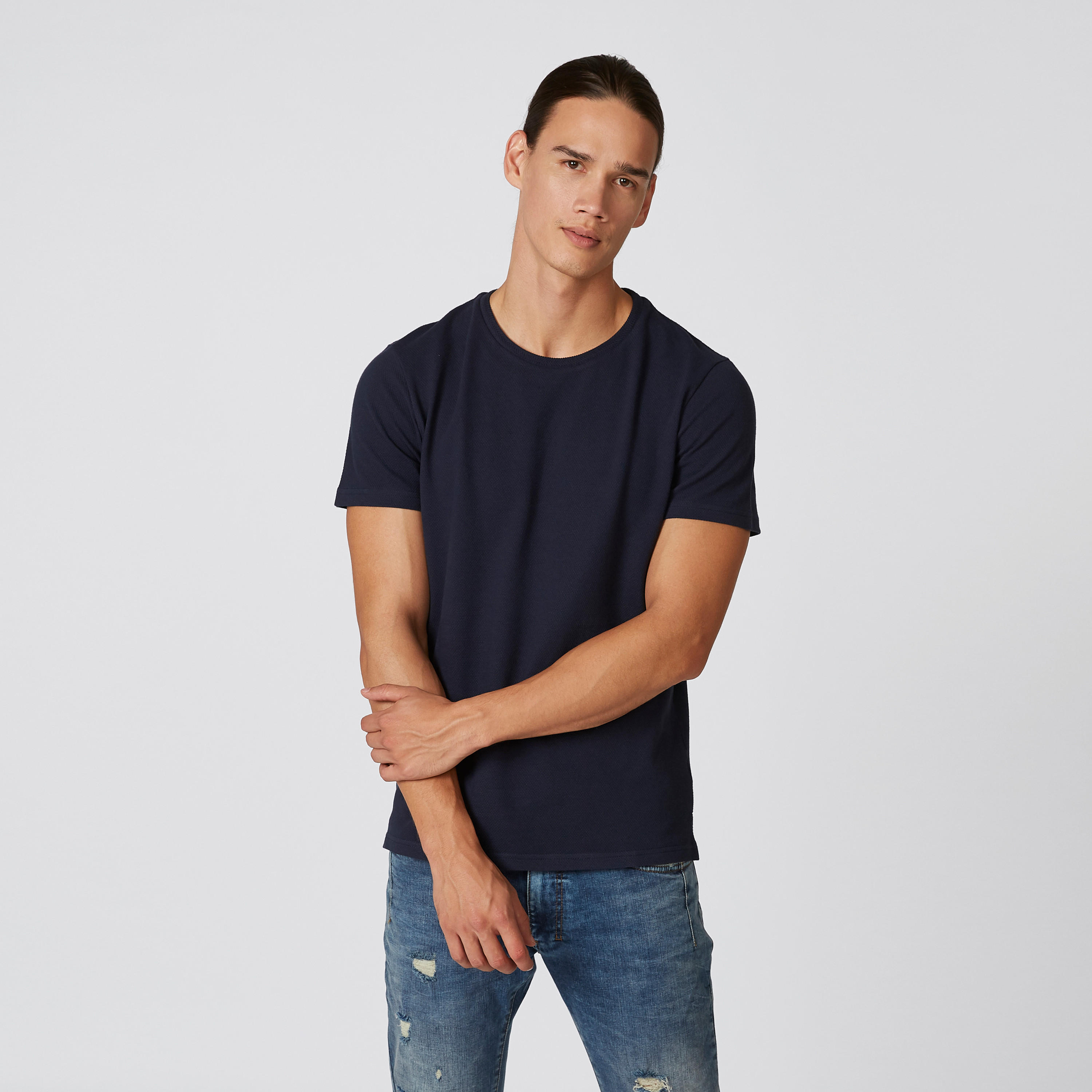 تيشيرت سادة بقصّة سليم وياقة مستديرة وأكمام قصيرة من آيكونيك-men-clothing-tshirtsandpolos-tshirts-image-15