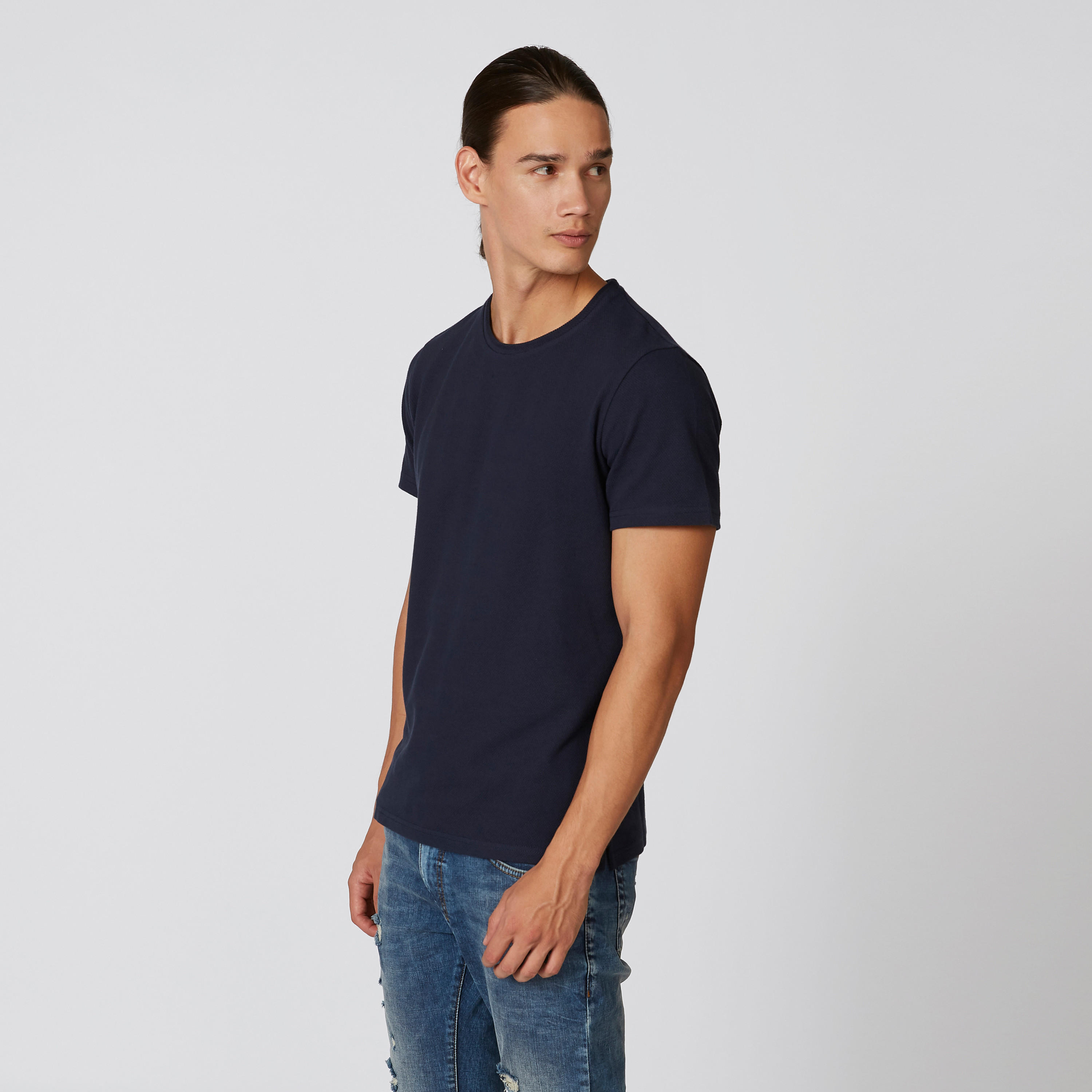 تيشيرت سادة بقصّة سليم وياقة مستديرة وأكمام قصيرة من آيكونيك-men-clothing-tshirtsandpolos-tshirts-image-16