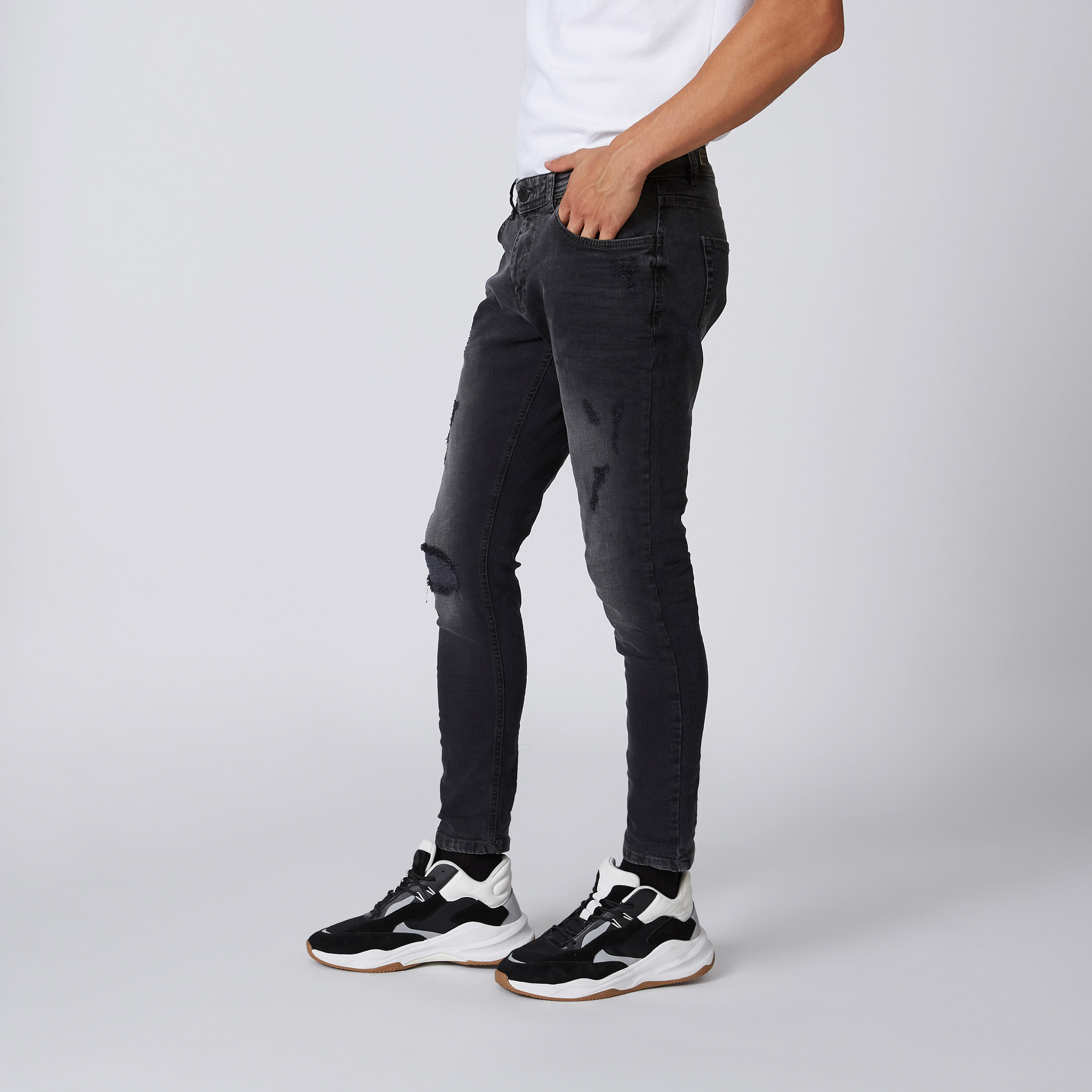 بنطلون جينز طويل بخصر متوسط الارتفاع وجيوب وحلقات للحزام من آيكونيك-men-clothing-bottoms-jeans-image-4