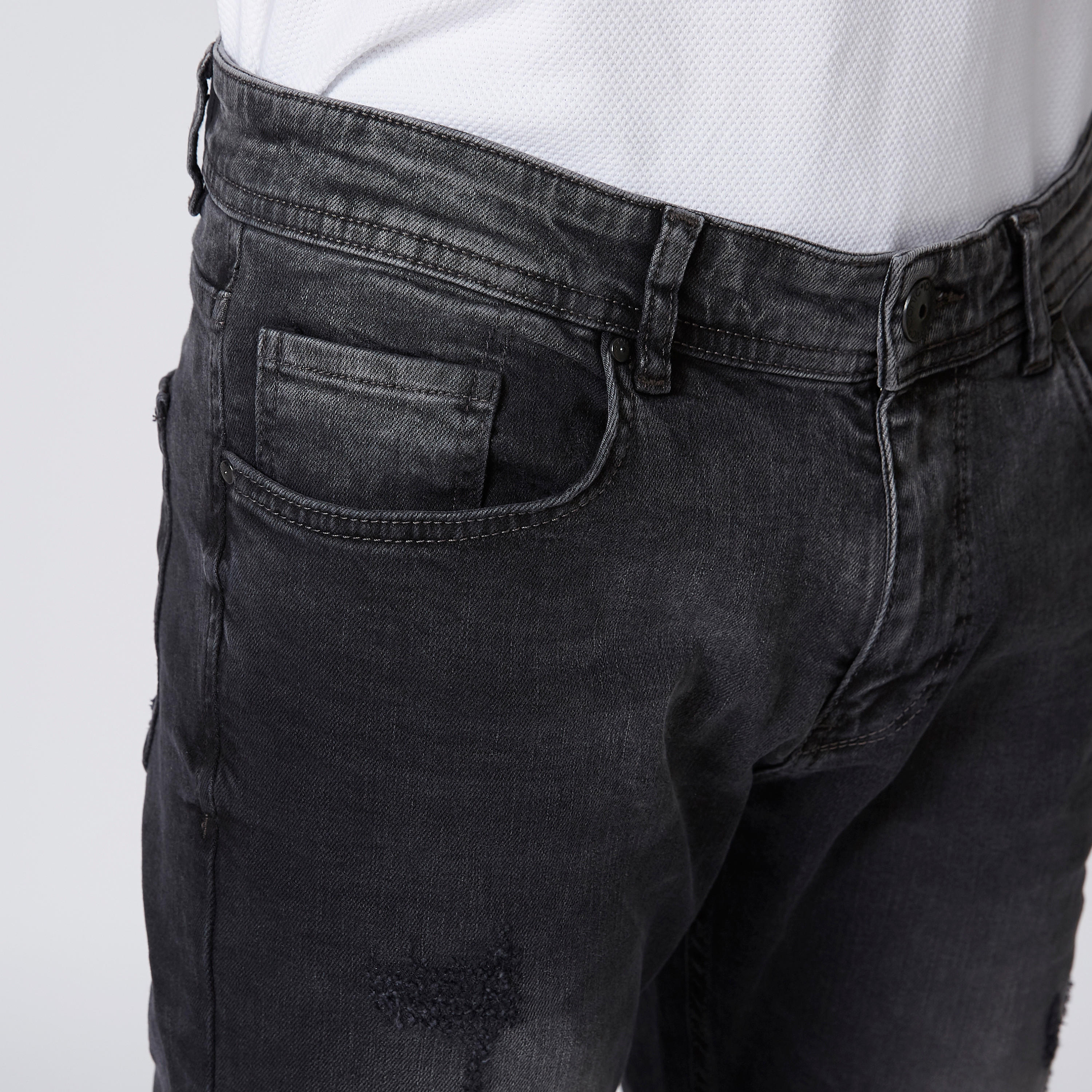 بنطلون جينز طويل بخصر متوسط الارتفاع وجيوب وحلقات للحزام من آيكونيك-men-clothing-bottoms-jeans-image-5