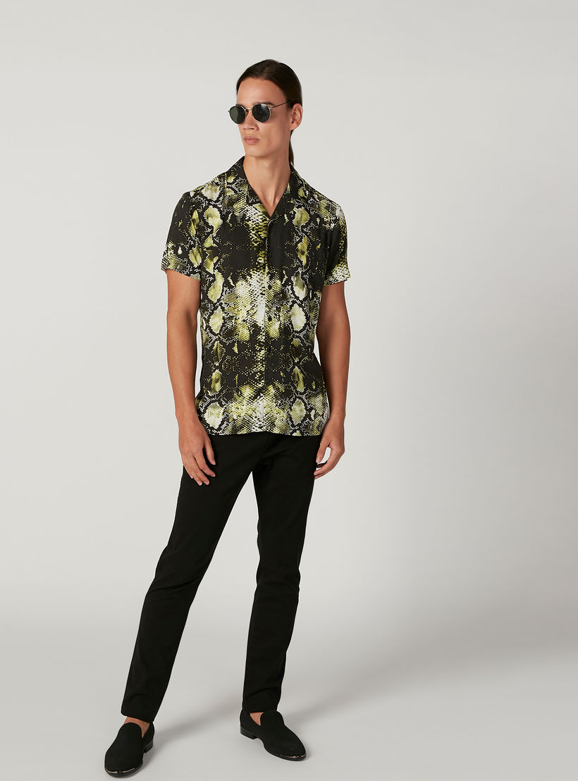 بنطلون شينو سادة بقصّة سليم وجيوب من آيكونيك-men-clothing-bottoms-trousersandchinos-trousers-image-4