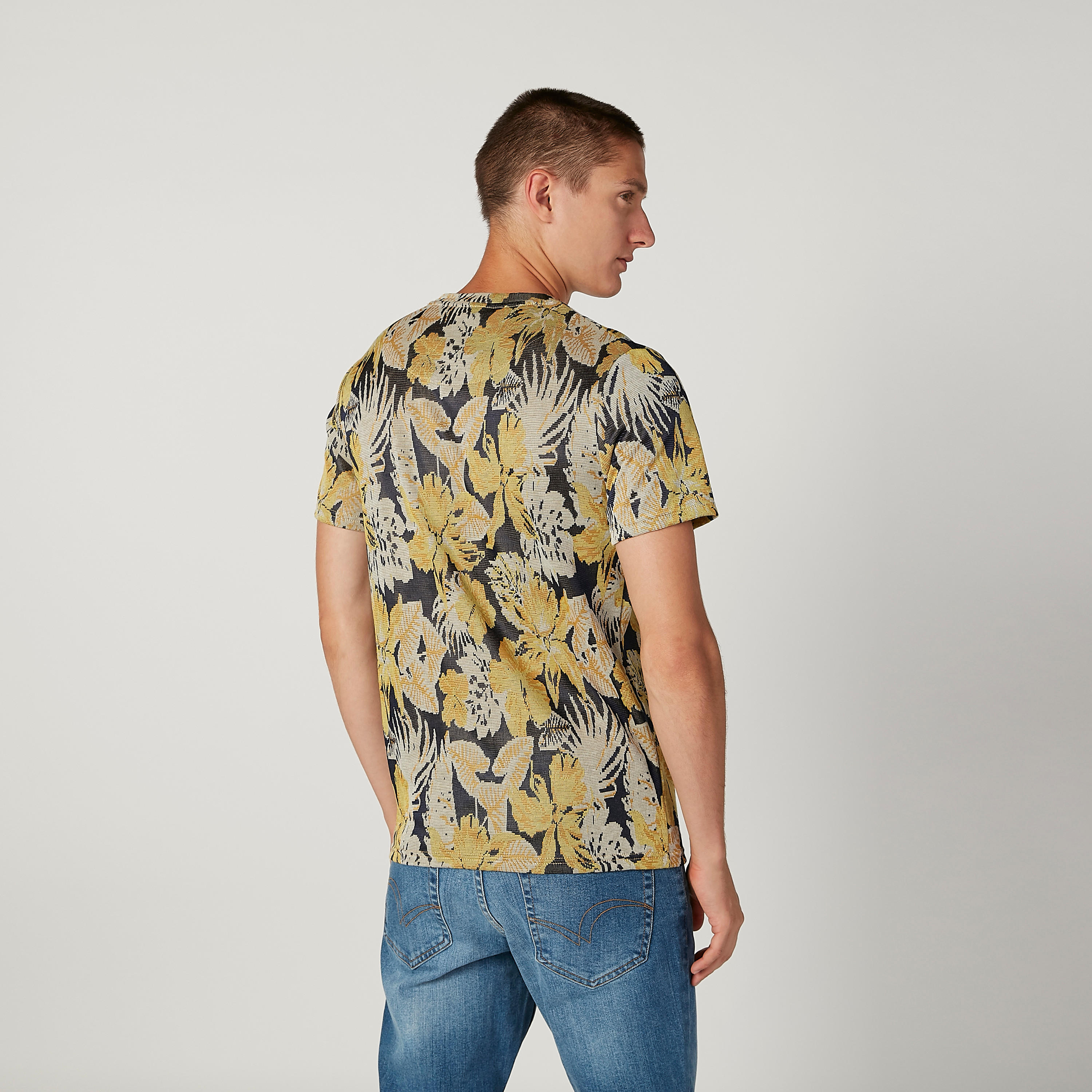 Iconic Slim Fit Floral Printed T-shirt with Crew Neck-men-clothing-tshirtsandpolos-tshirts-image-3