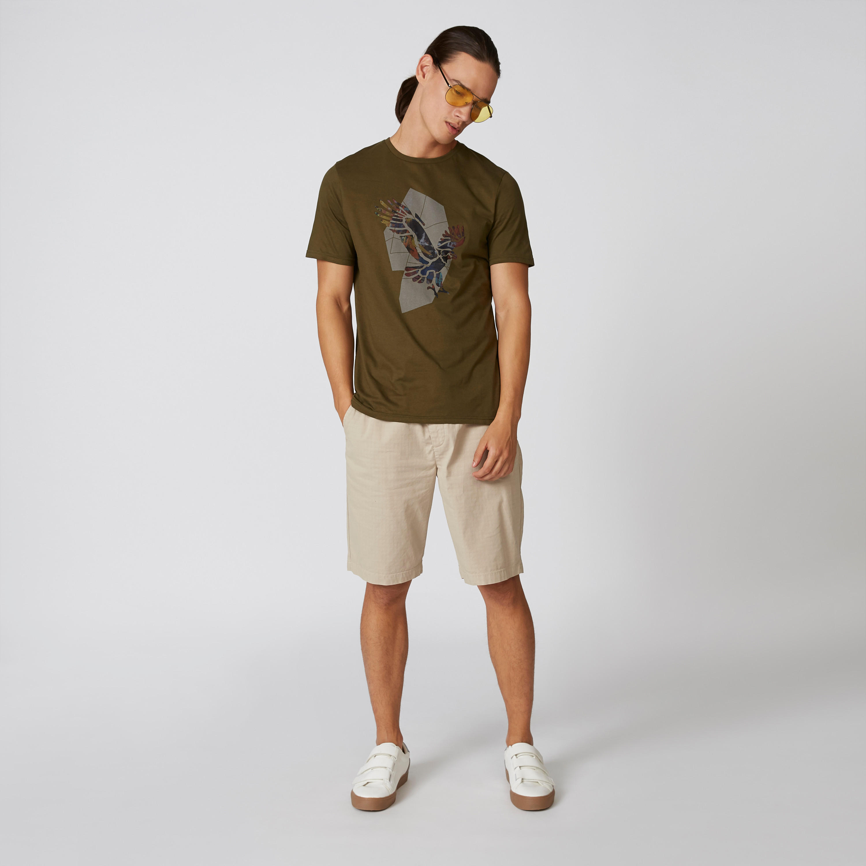 تيشيرت بقصّة سليم وياقة مستديرة وطبعات حيوانات من آيكونيك-men-clothing-tshirtsandpolos-tshirts-image-1
