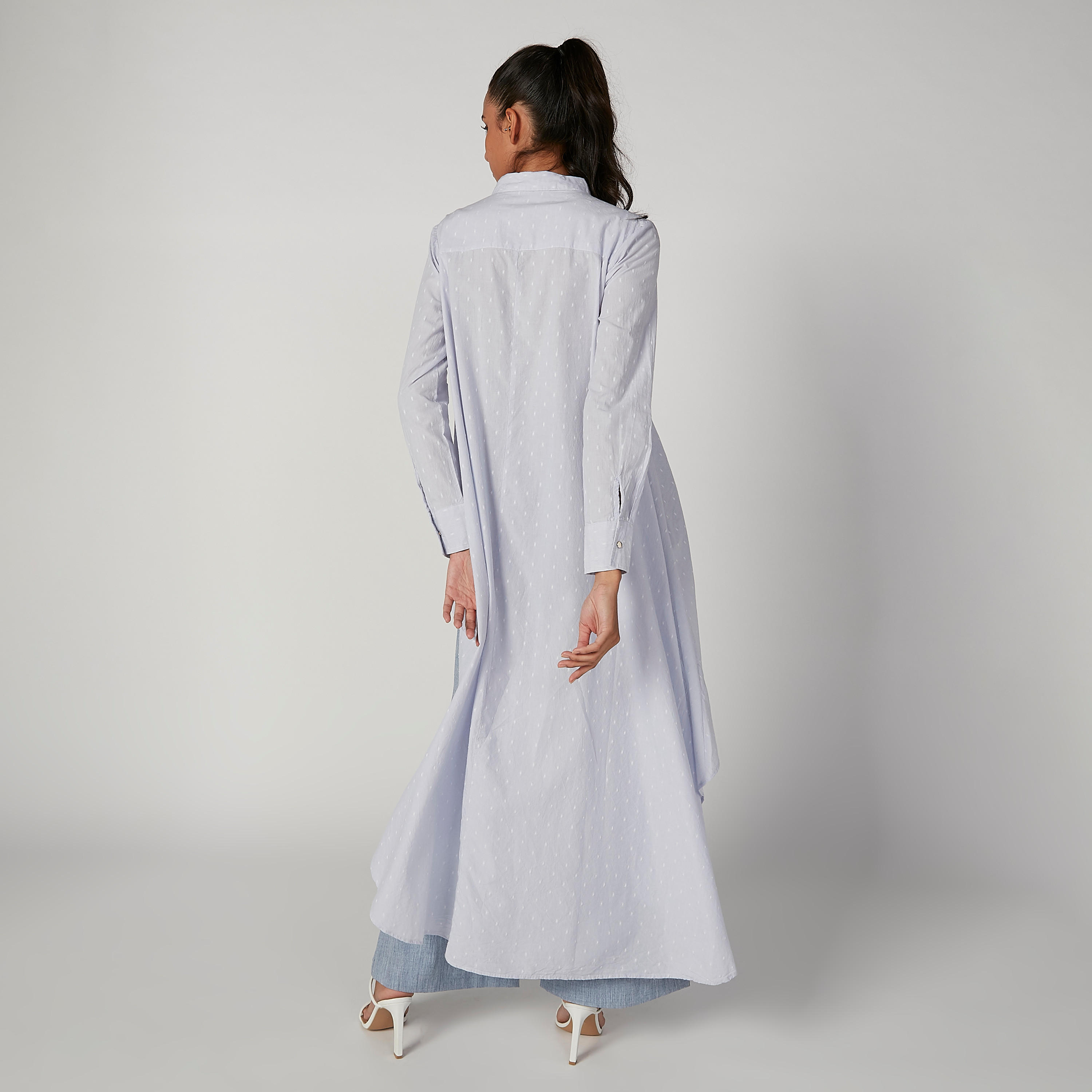 Iconic Wide Fit Embroidered Shirt with Long Sleeves and High Low Hem-women-clothing-shirtsandblouses-shirts-image-3