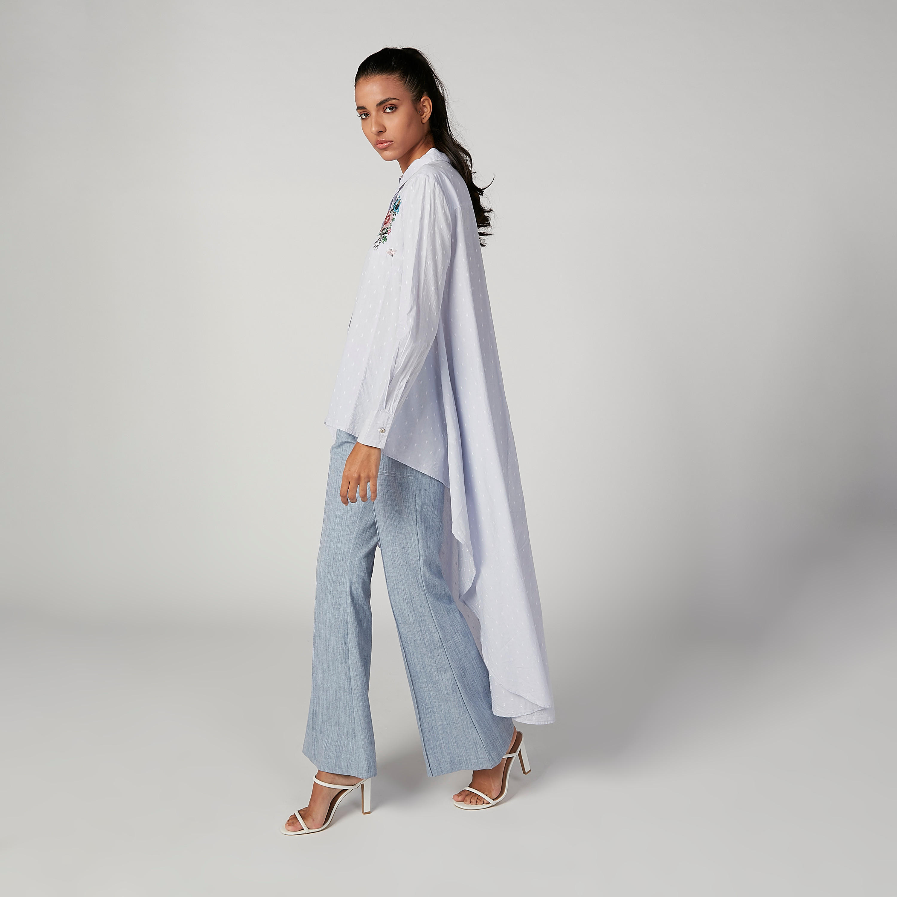 Iconic Wide Fit Embroidered Shirt with Long Sleeves and High Low Hem-women-clothing-shirtsandblouses-shirts-image-4