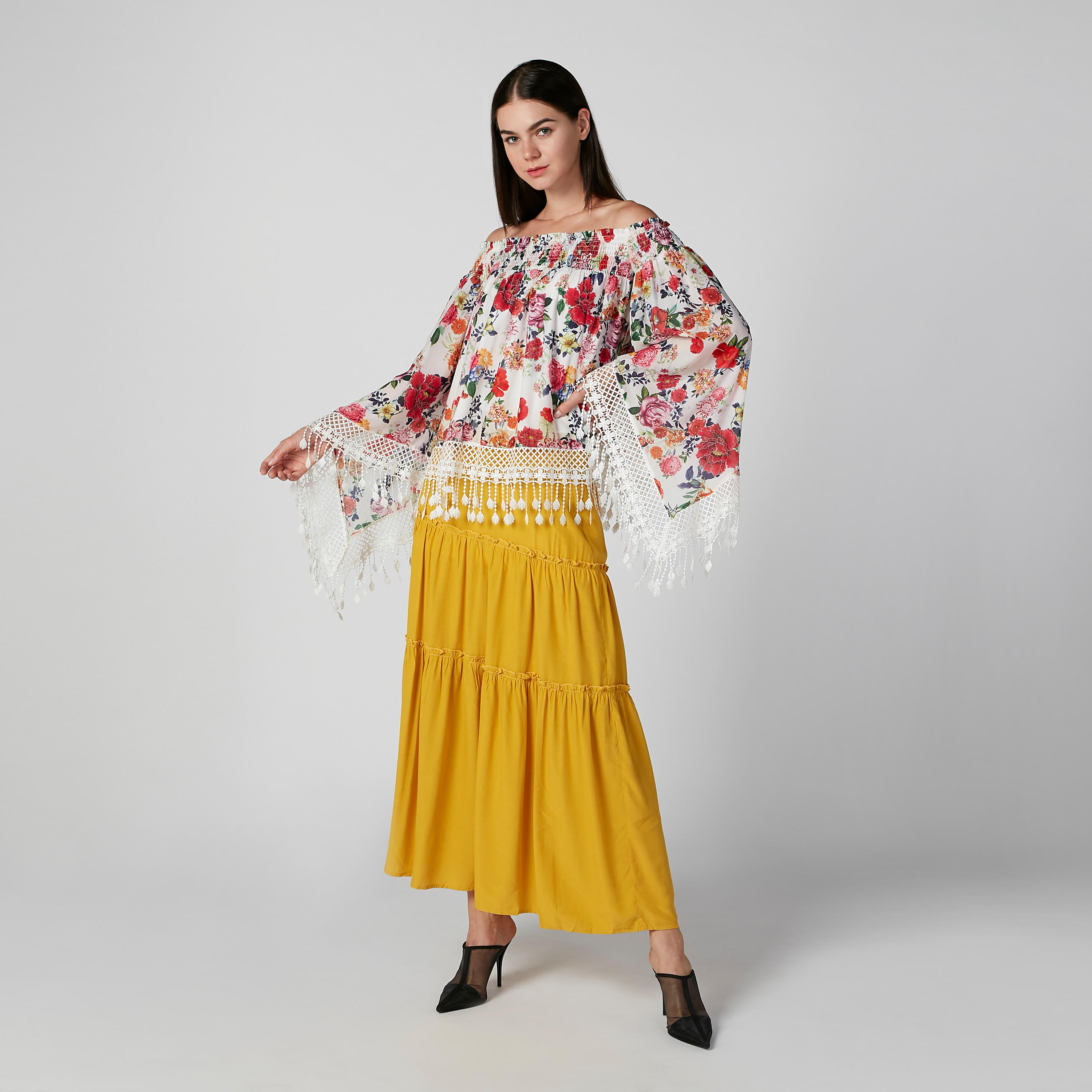 Iconic Floral Top with Bardot Neck and Flared Sleeves-women-clothing-shirtsandblouses-blouses-image-2