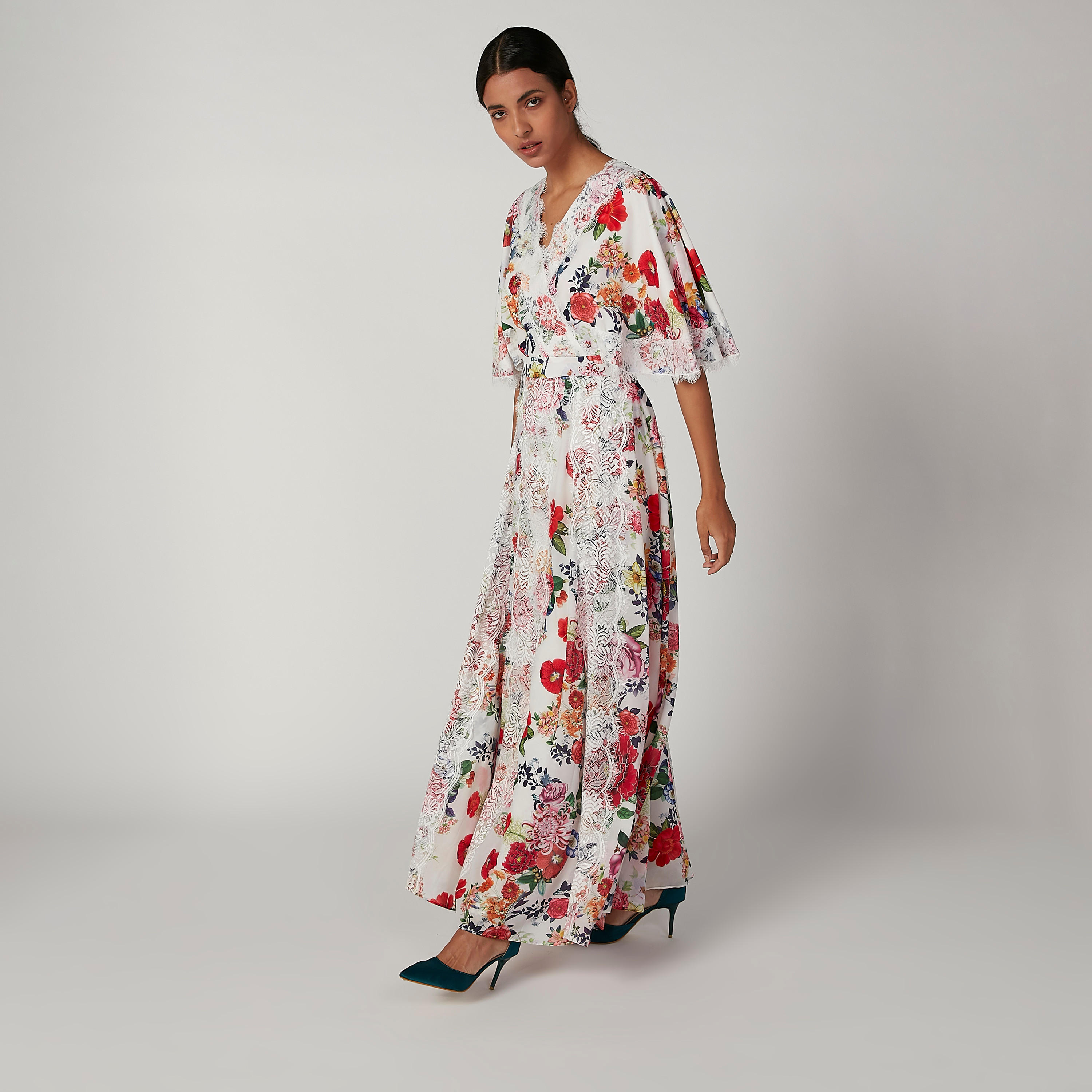 فستان طويل إيه لاين بياقة V وأكمام واسعة وطبعات من آيكونيك-women-clothing-dresses-image-4