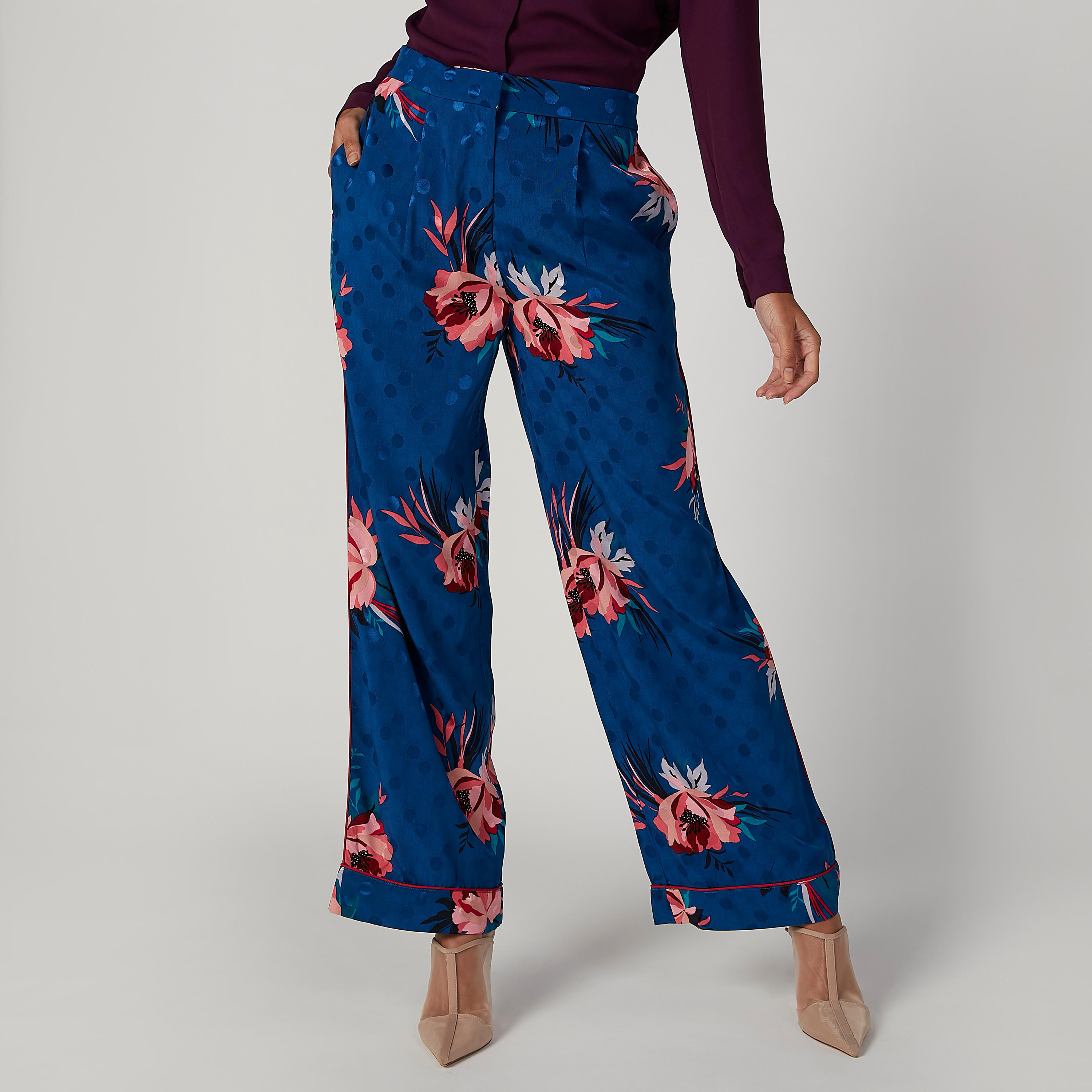 Iconic Wide Fit Printed Mid Waist Palazzo with Pocket Detail-women-clothing-bottoms-trousers-image-1