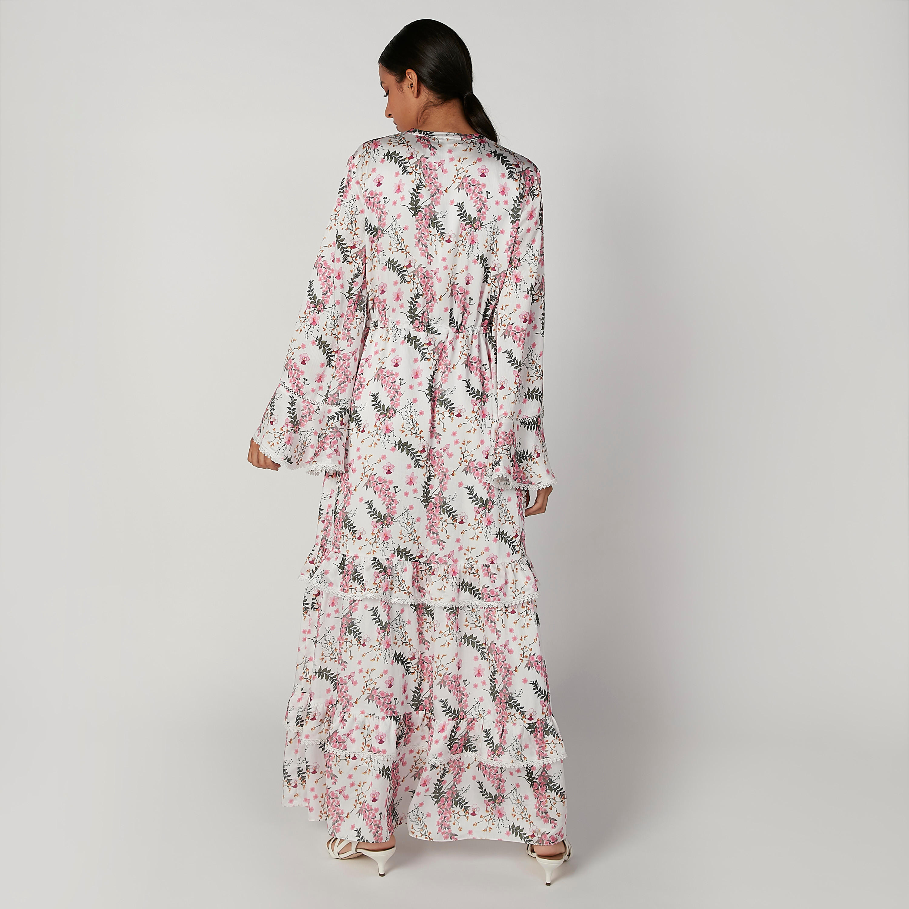 فستان طويل إيه لاين بياقة V وأكمام جرس وطبعات من آيكونيك-women-clothing-dresses-image-4