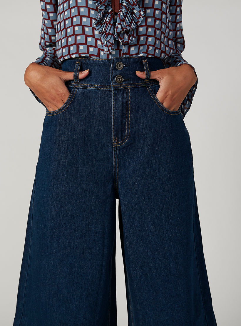 بنطلون جينز سادة بقصّة واسعة وخصر متوسط الارتفاع وجيوب من آيكونيك-women-clothing-bottoms-jeans-image-3
