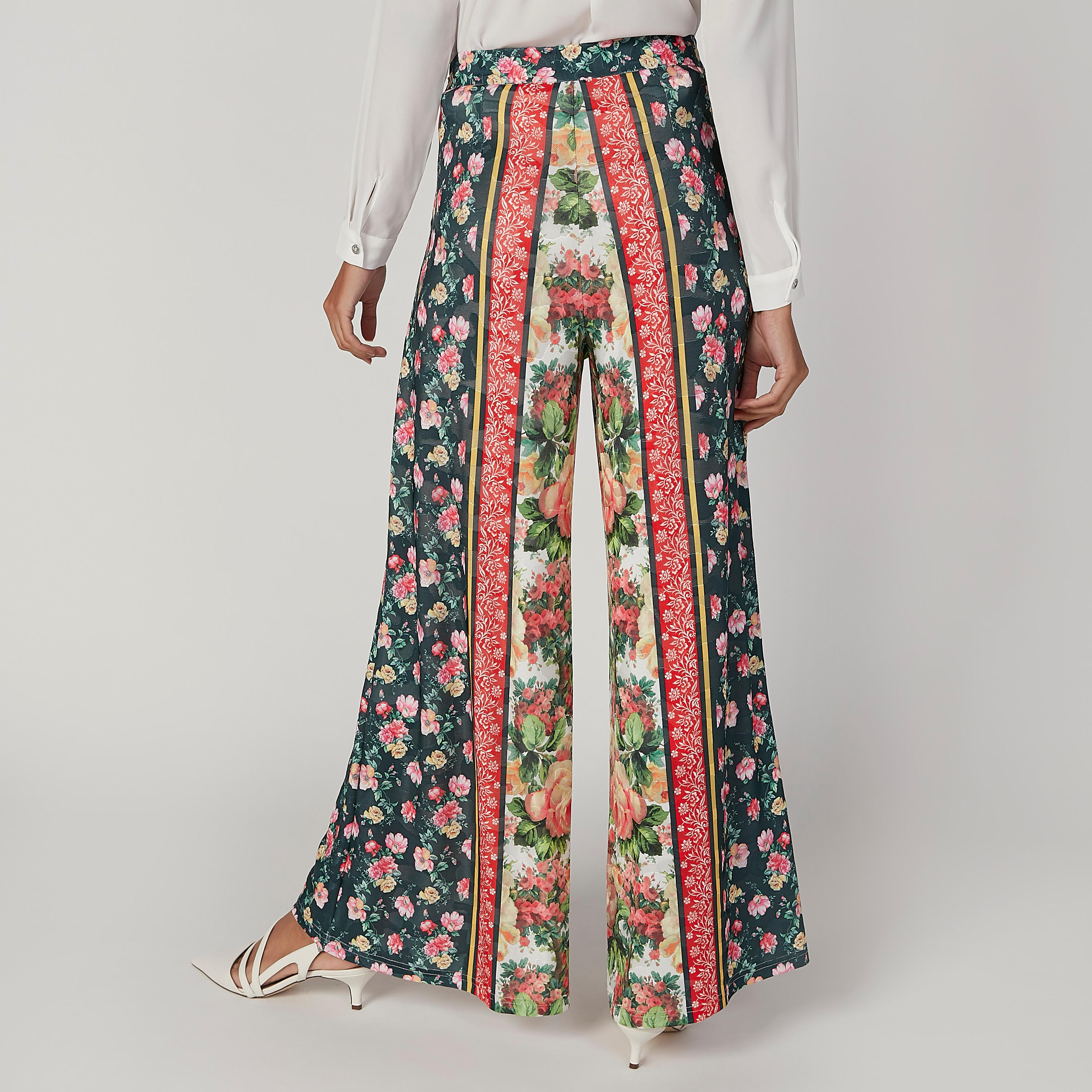 بنطلون بالازو بقصّة واسعة وخصر متوسط الارتفاع وطبعات زهرية من آيكونيك-women-clothing-bottoms-trousers-image-3