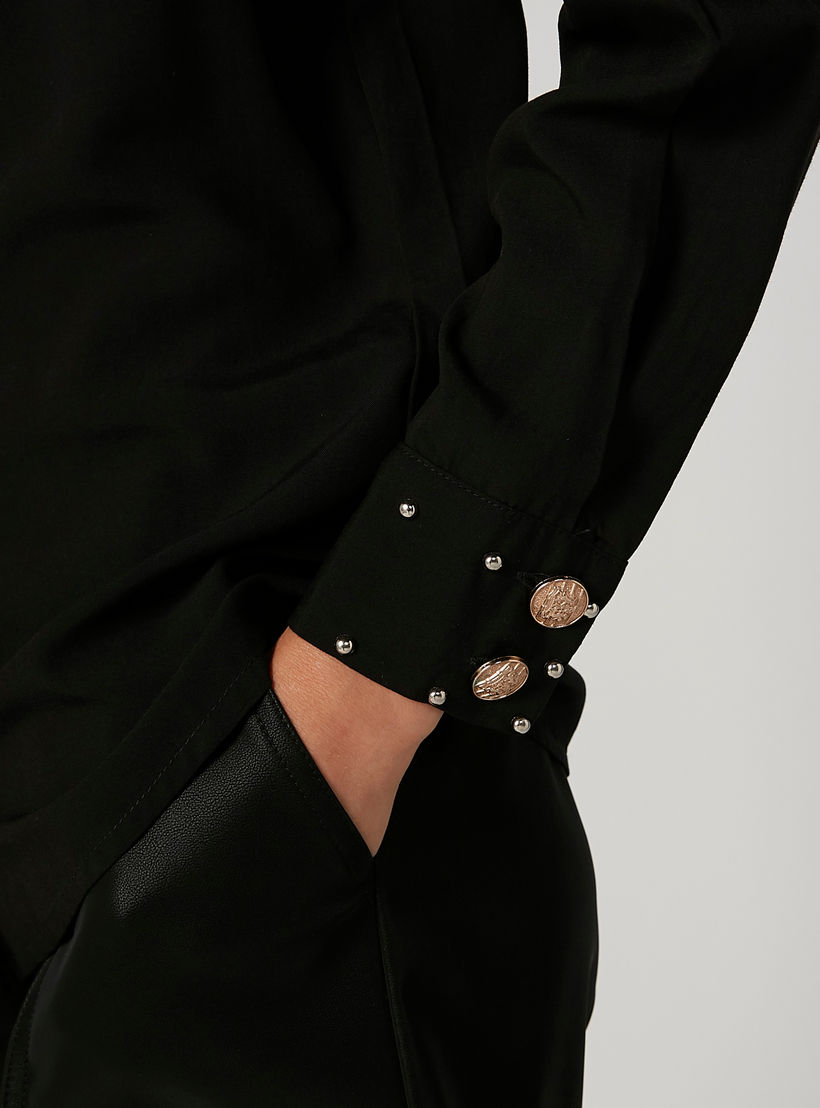 بلوزة مزيّنة بقصّة واسعة وأكمام طويلة وأربطة من آيكونيك-women-clothing-shirtsandblouses-blouses-image-6