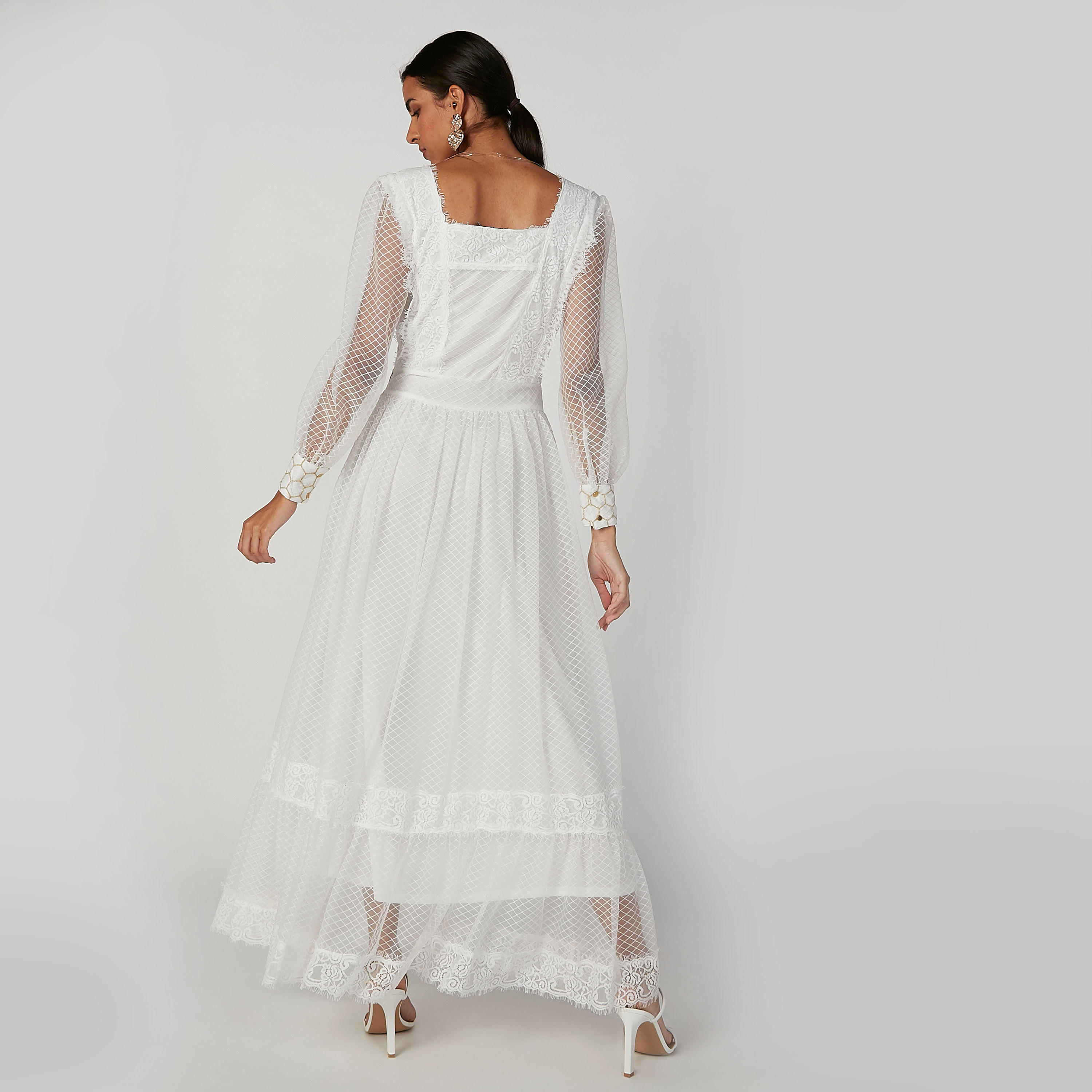 فستان طويل إيه لاين بارز الملمس بأكمام طويلة من آيكونيك-women-clothing-dresses-image-2