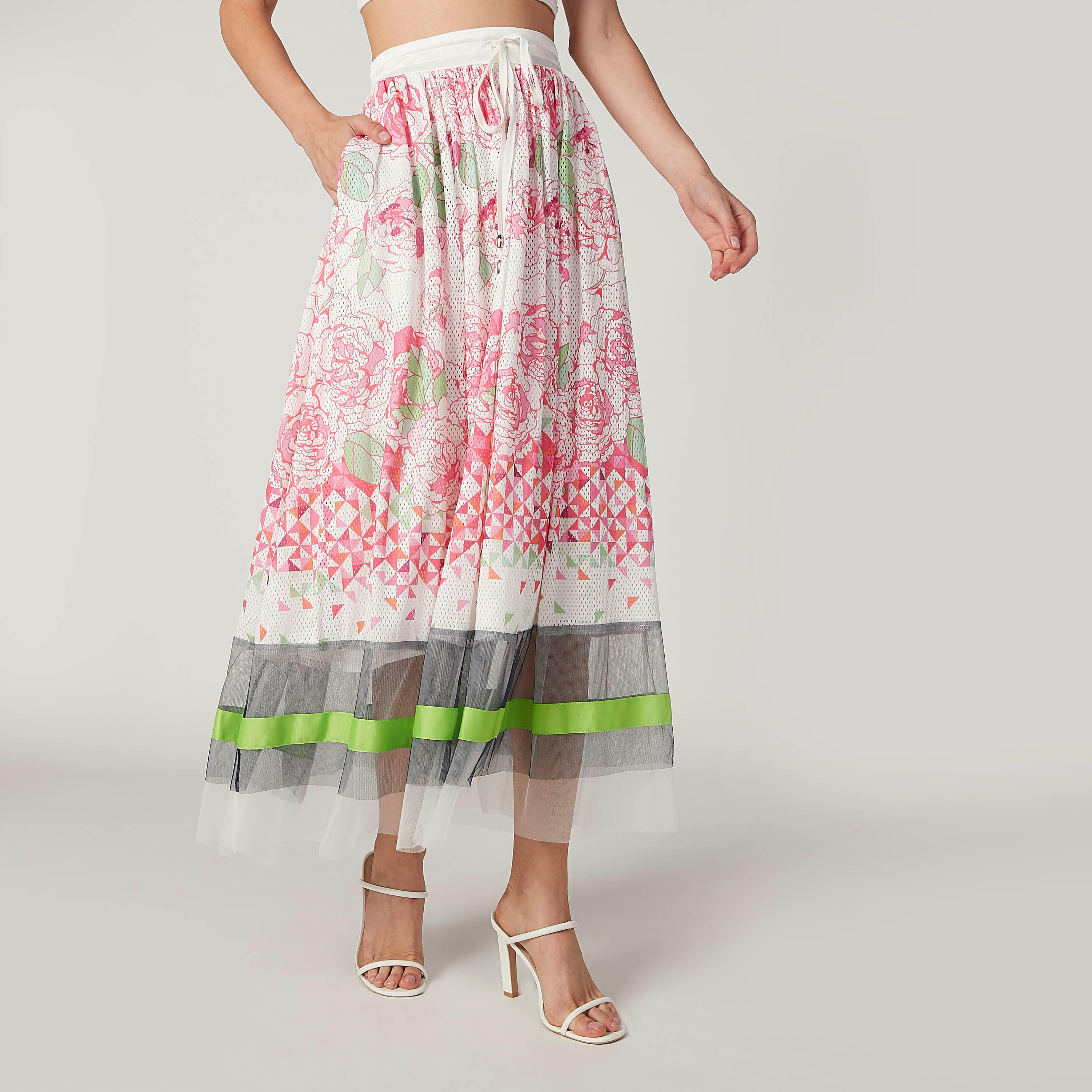 Iconic Floral Printed A-line Midi Skirt with Pocket Detail-women-clothing-bottoms-skirts-image-1