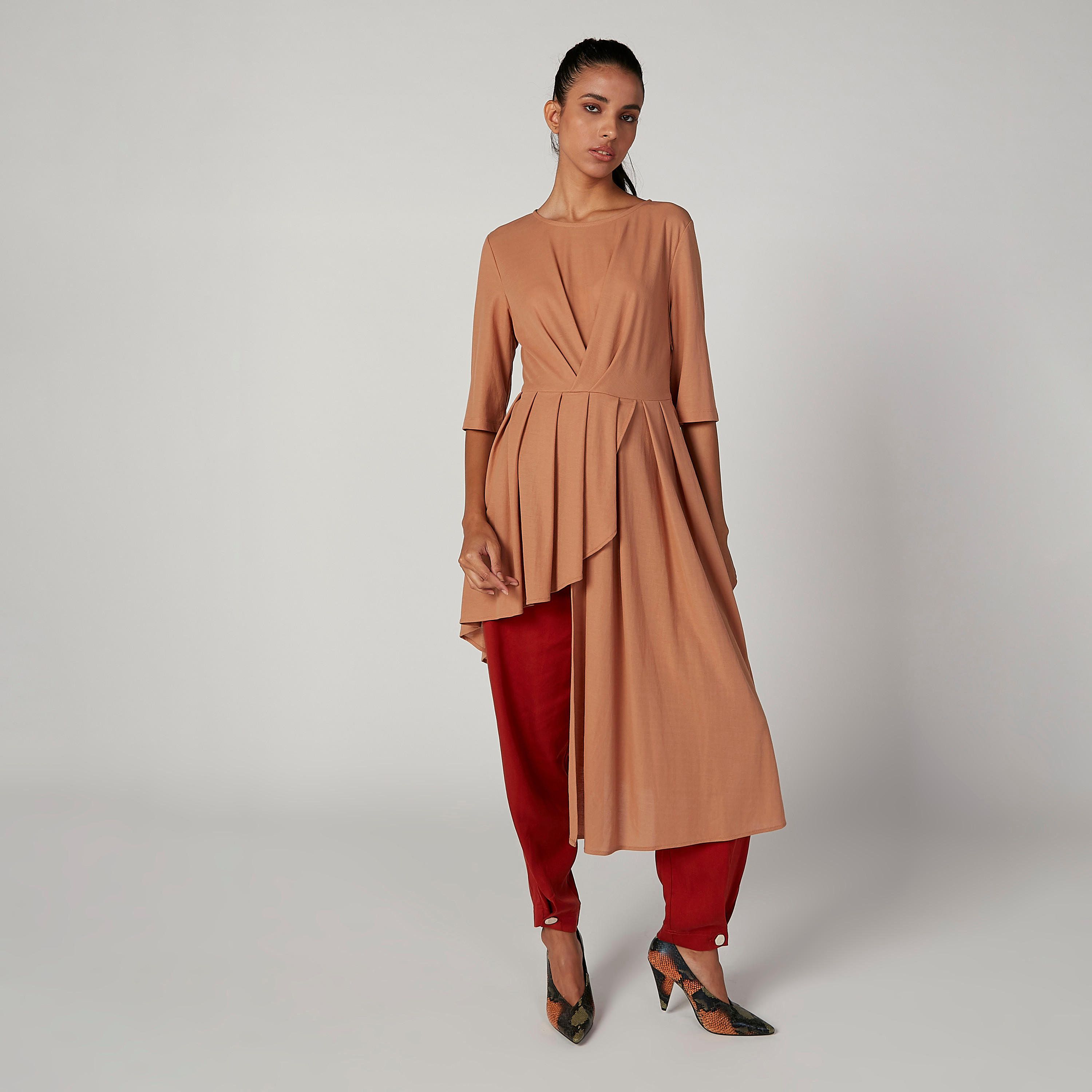 تونيك كشكش بحوّاف غير مستوية من آيكونيك-women-clothing-shirtsandblouses-blouses-image-1