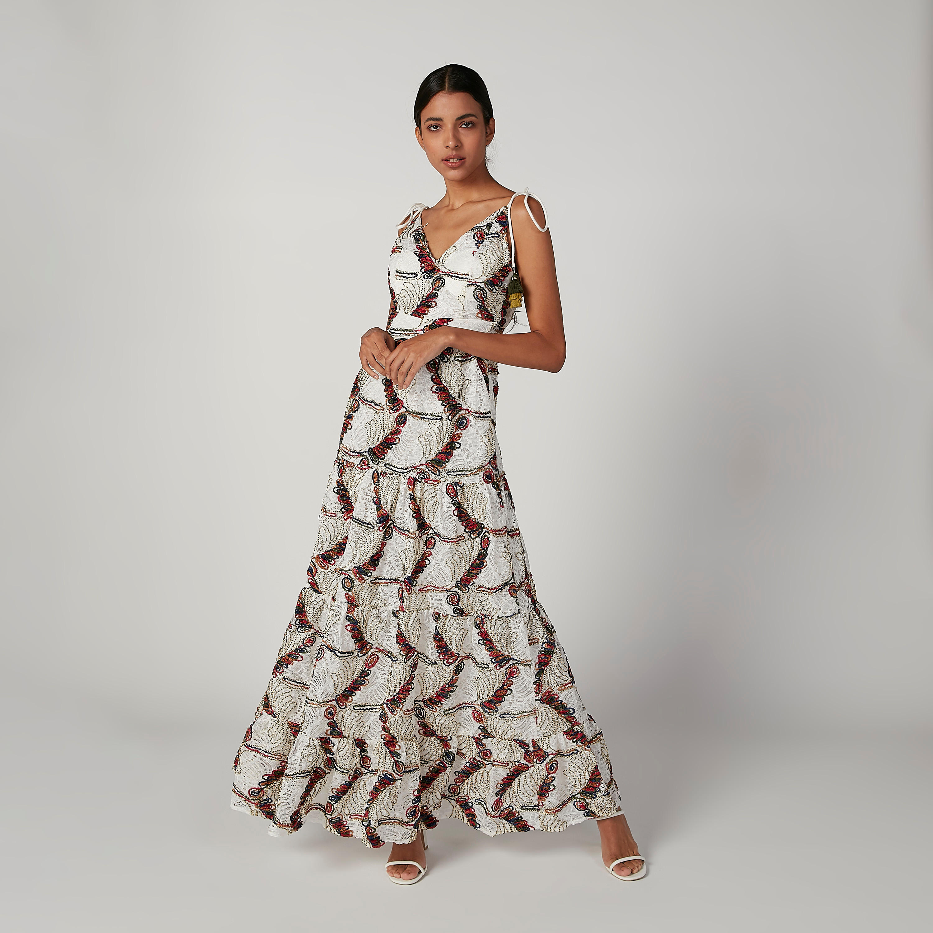 Iconic Embroidered Maxi A-line Dress with Straps-women-clothing-dresses-image-1