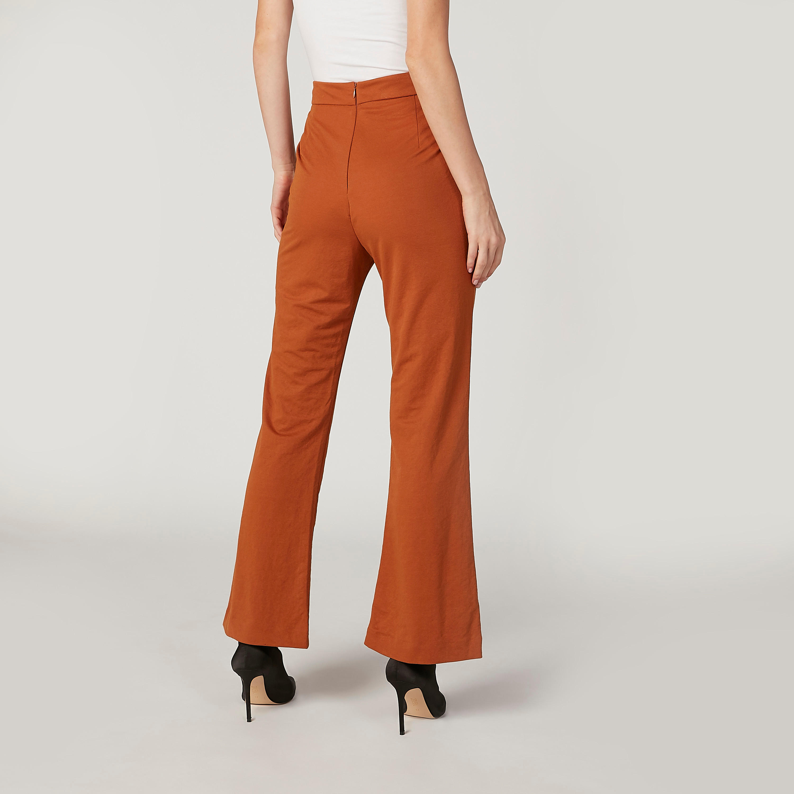 Iconic Plain Mid Waist Trousers with Tie Ups-women-clothing-bottoms-trousers-image-4