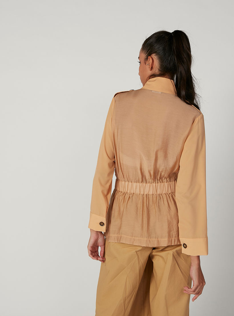 Iconic Plain Jacket with Long Sleeves and Pocket Detail-women-winterwear-coatsandjackets-jackets-image-4