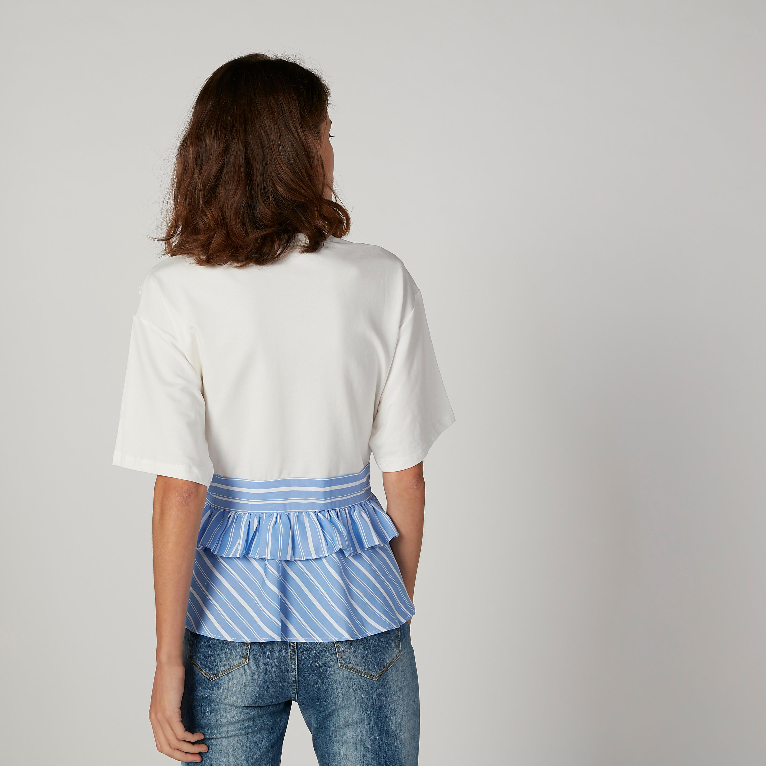 بلوزة مقلّمة بأكمام قصيرة وعقدة من آيكونيك-women-clothing-shirtsandblouses-blouses-image-3