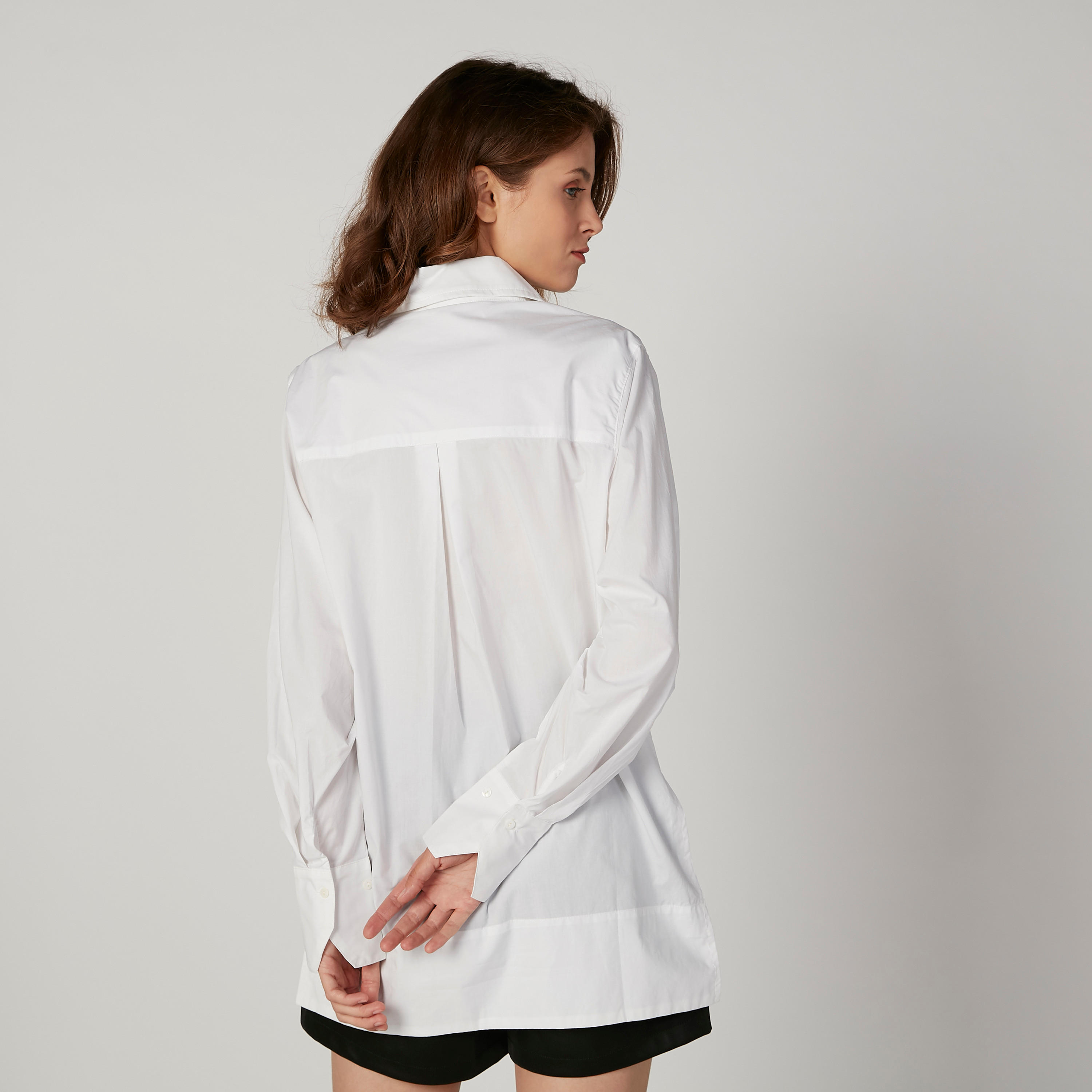 بلوزة سليم سادة بأكمام طويلة وسحّاب من آيكونيك-women-clothing-shirtsandblouses-blouses-image-4