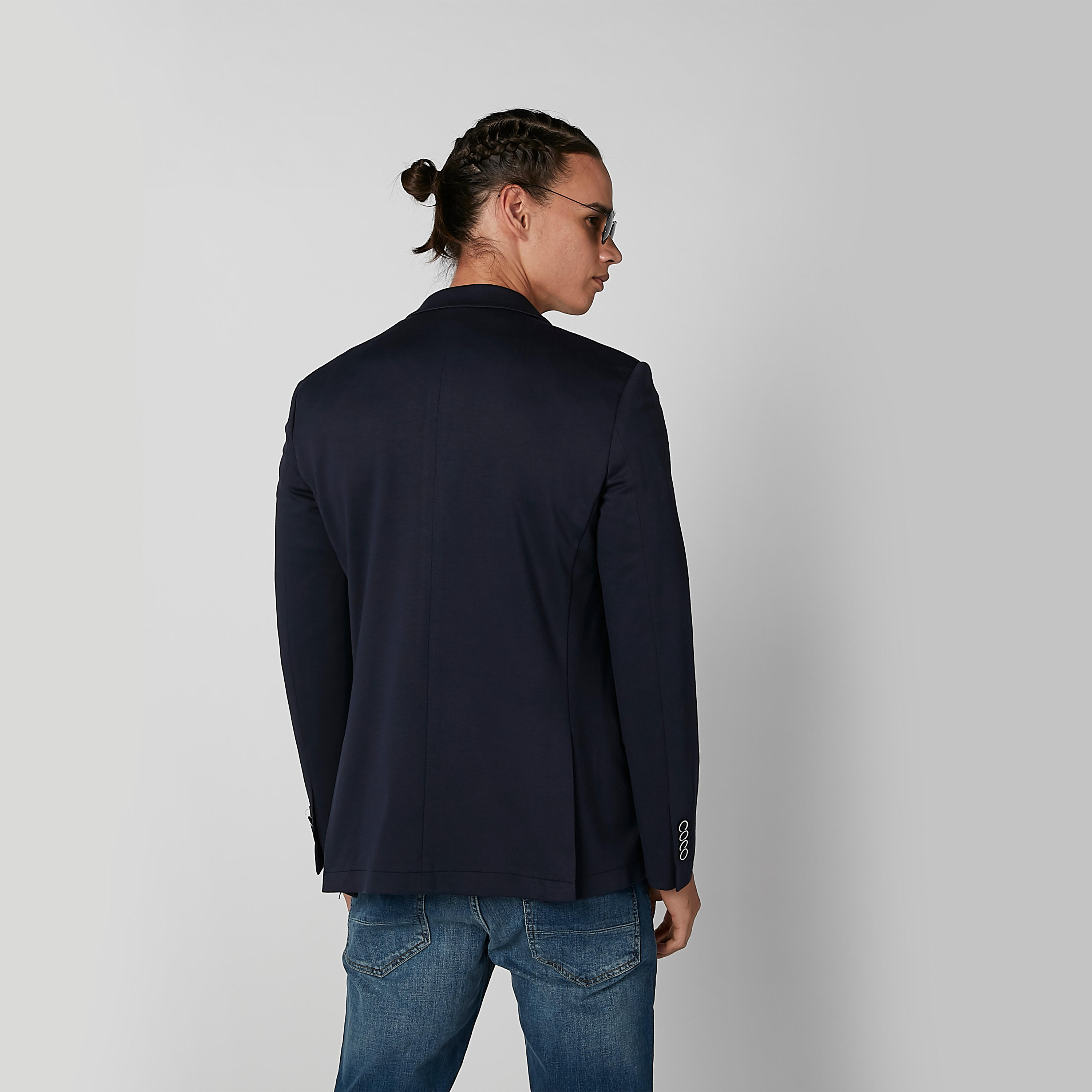 بليزر سليم سادة بياقة طويلة وأكمام طويلة من آيكونيك-men-winterwear-jacketsandblazers-image-5