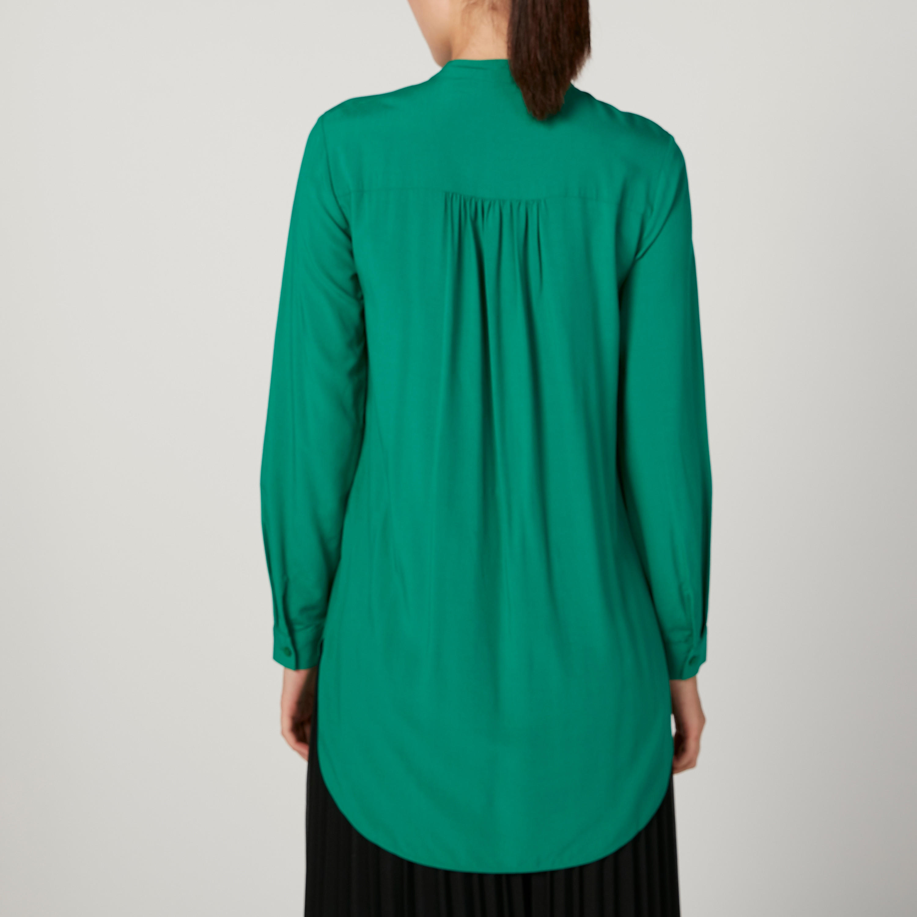 Iconic Plain Top with Mandarin Collar and Long Sleeves-women-clothing-shirtsandblouses-blouses-image-4