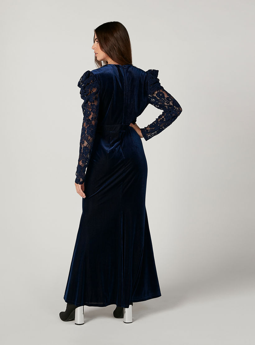 فستان طويل إيه لاين مزيّن بأكمام طويلة من آيكونيك-women-clothing-dresses-image-4