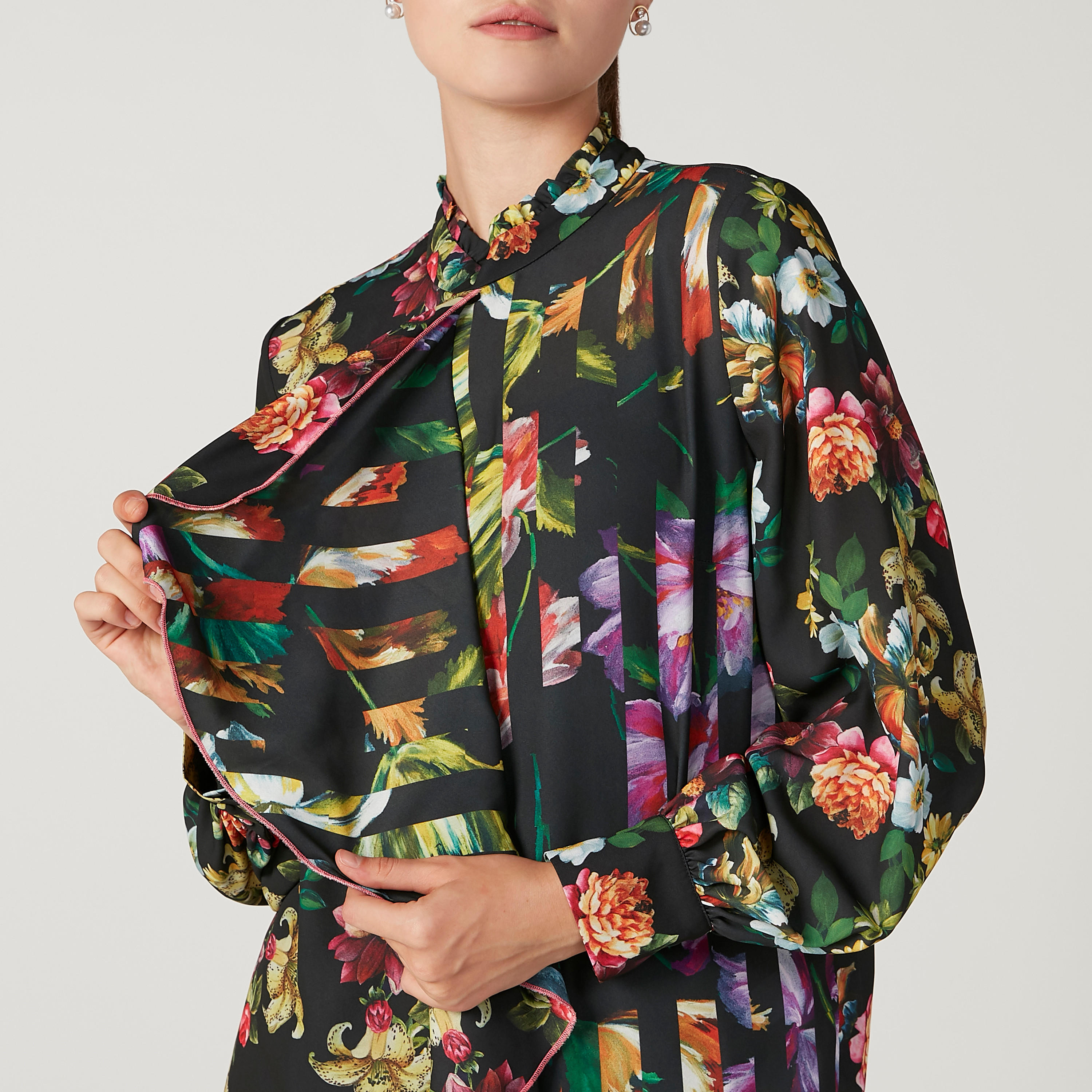 Iconic Floral Printed Top with High Neck and Long Sleeves-women-clothing-shirtsandblouses-blouses-image-3