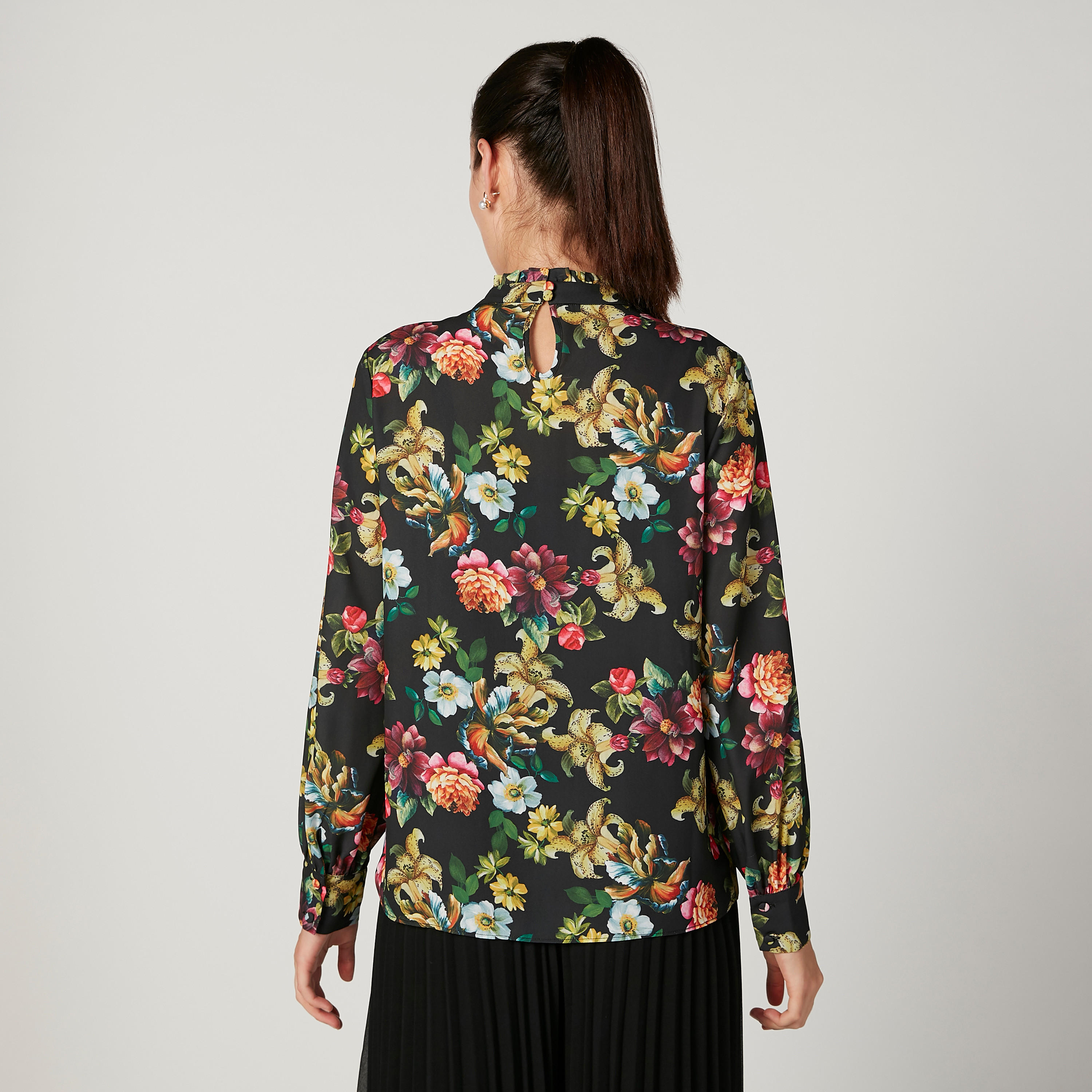 Iconic Floral Printed Top with High Neck and Long Sleeves-women-clothing-shirtsandblouses-blouses-image-4