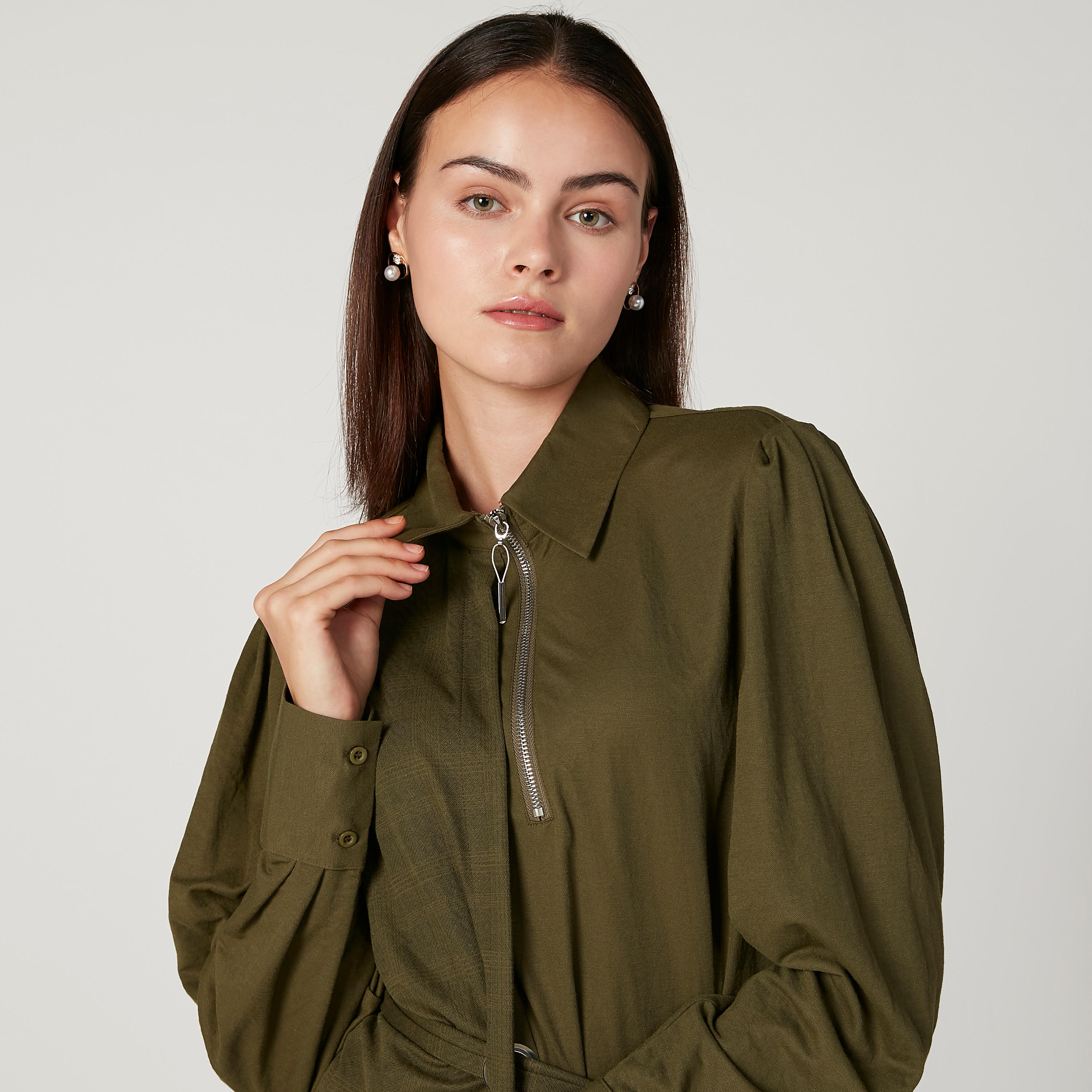 Iconic Plain Top with Long Sleeves and Zip Closure-women-clothing-shirtsandblouses-blouses-image-3