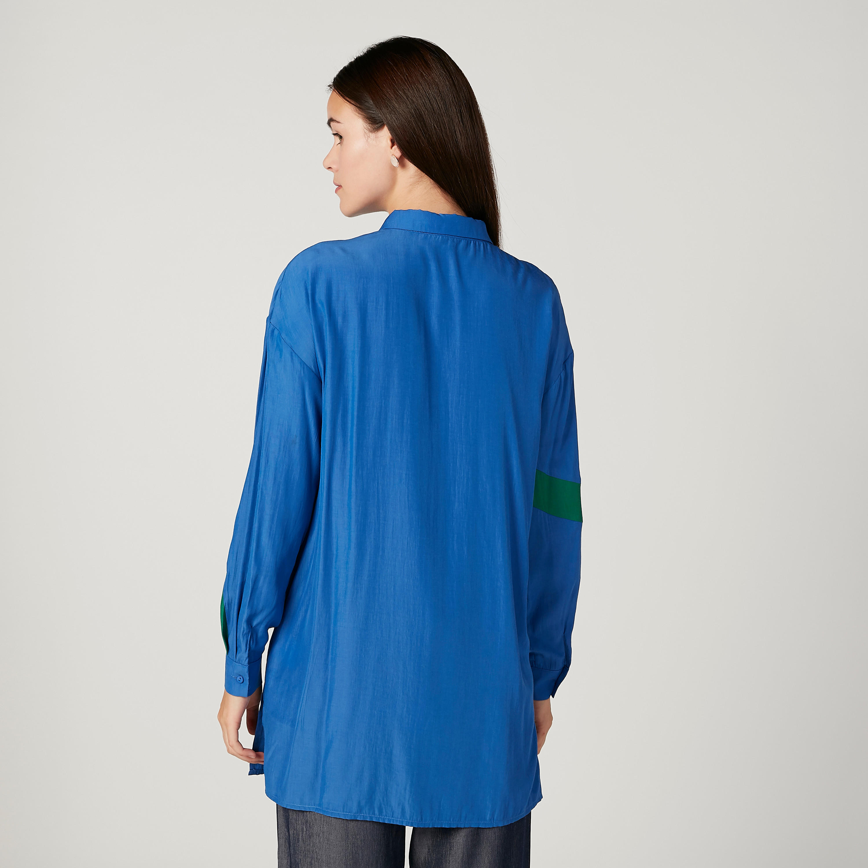 بلوزة طويلة بأكمام طويلة وياقة واسعة من آيكونيك-women-clothing-shirtsandblouses-blouses-image-1