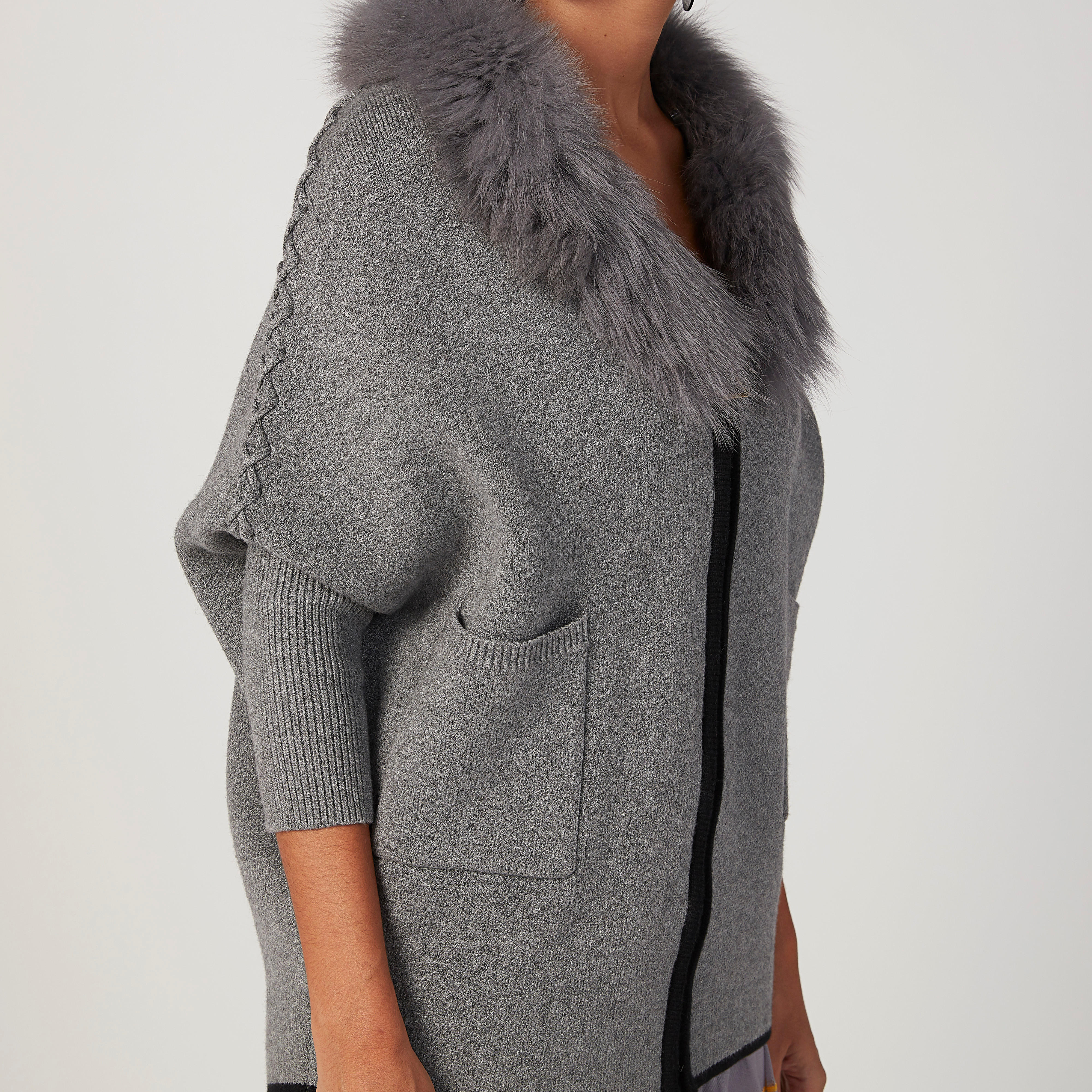 Iconic Wide Fit Textured Cardigan with Long Sleeves and Pocket Detail-women-winterwear-cardigansandjumpers-cardigans-image-3